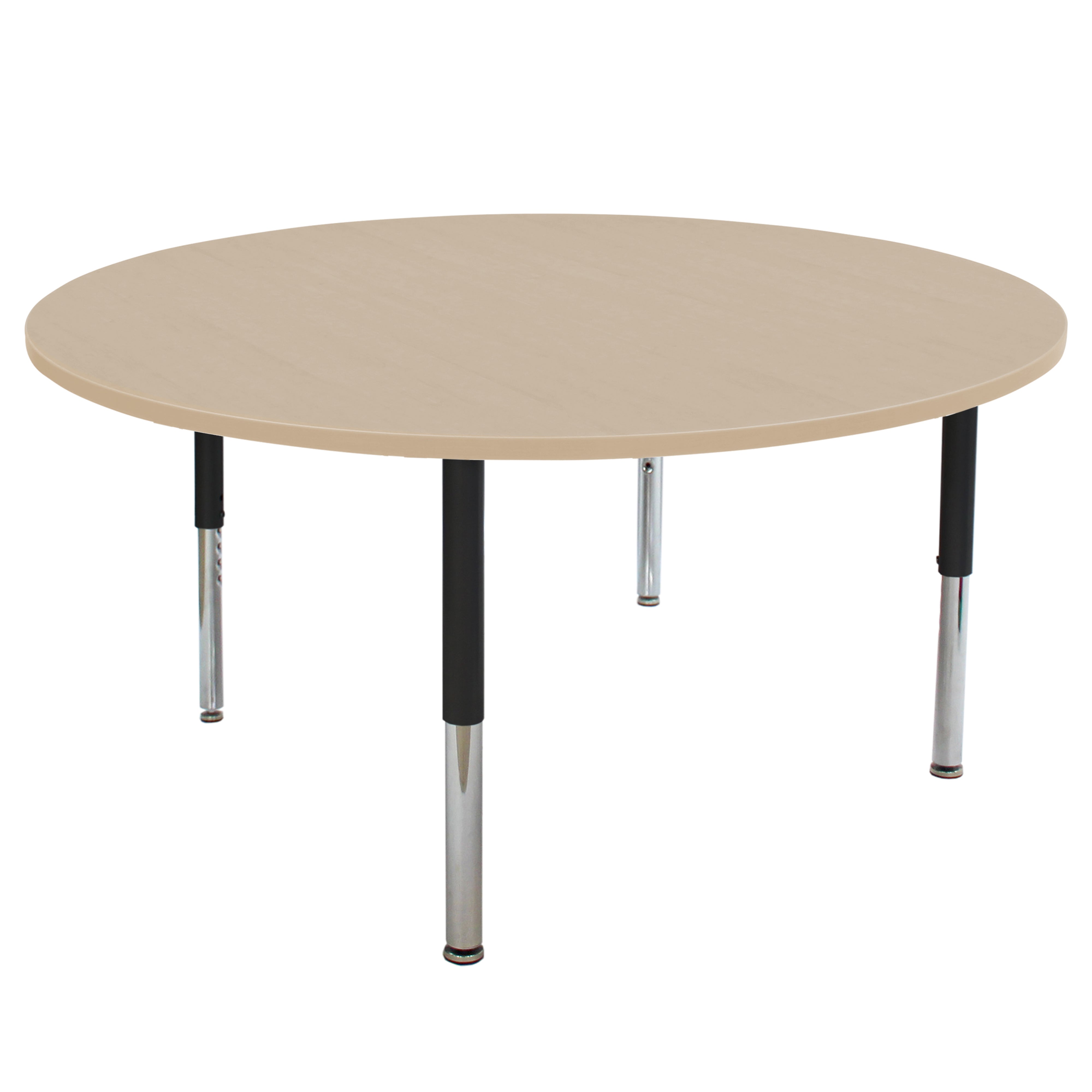 60" Round La Madera Activity Table with Adjustable Super Legs - Maple Grain/Black