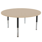 60" Round La Madera Activity Table with Adjustable Super Legs - Maple Grain/Black