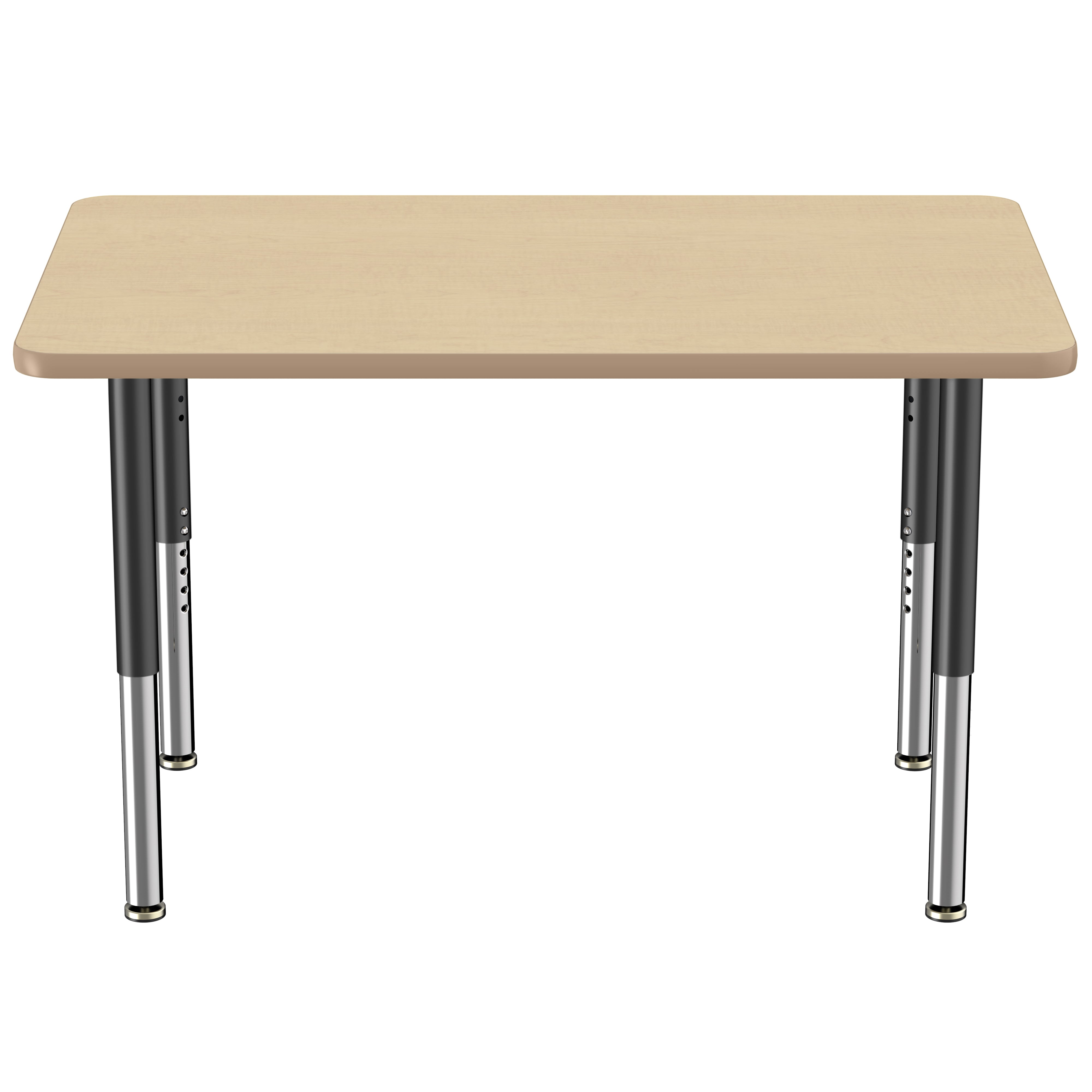30" x 48" Rectangle Thermofused Activity Table with Adjustable Super Legs - Maple/Maple/Black