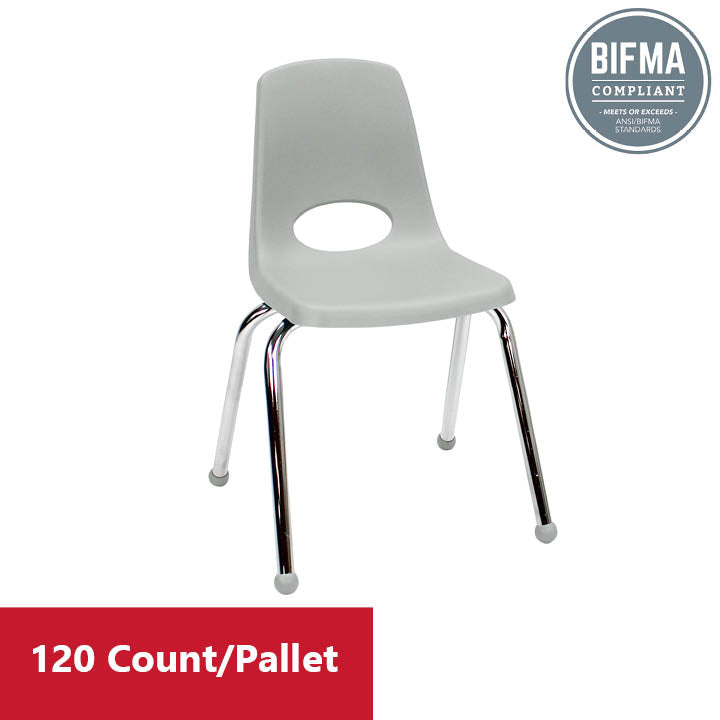 16" Stack Chair with Ball Glides - Light Gray