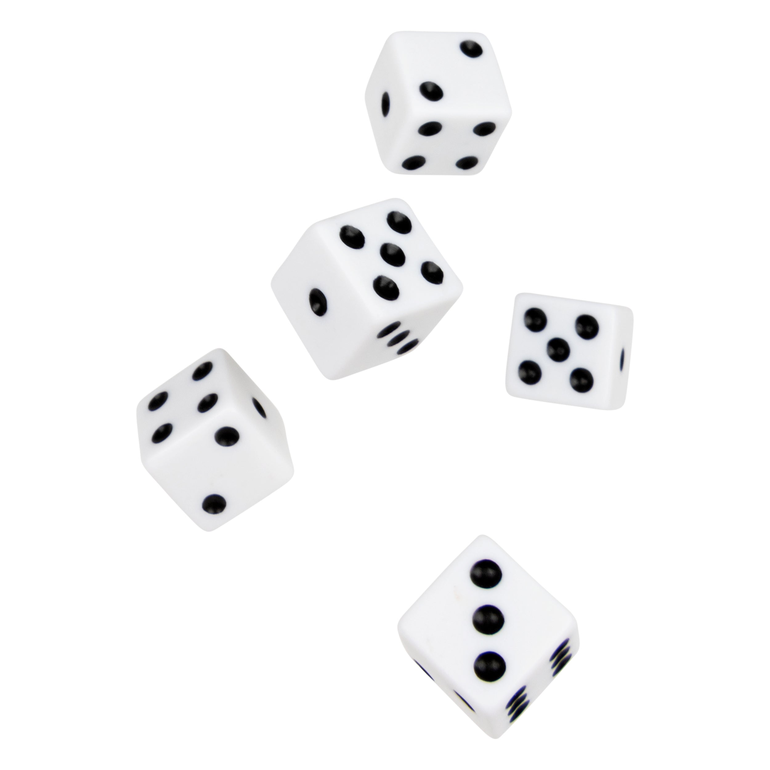 Spin Master Games, Cardinal Classics, 5 Dice, White Replacement Dice for Board Games and Card Games, 5-pack Set