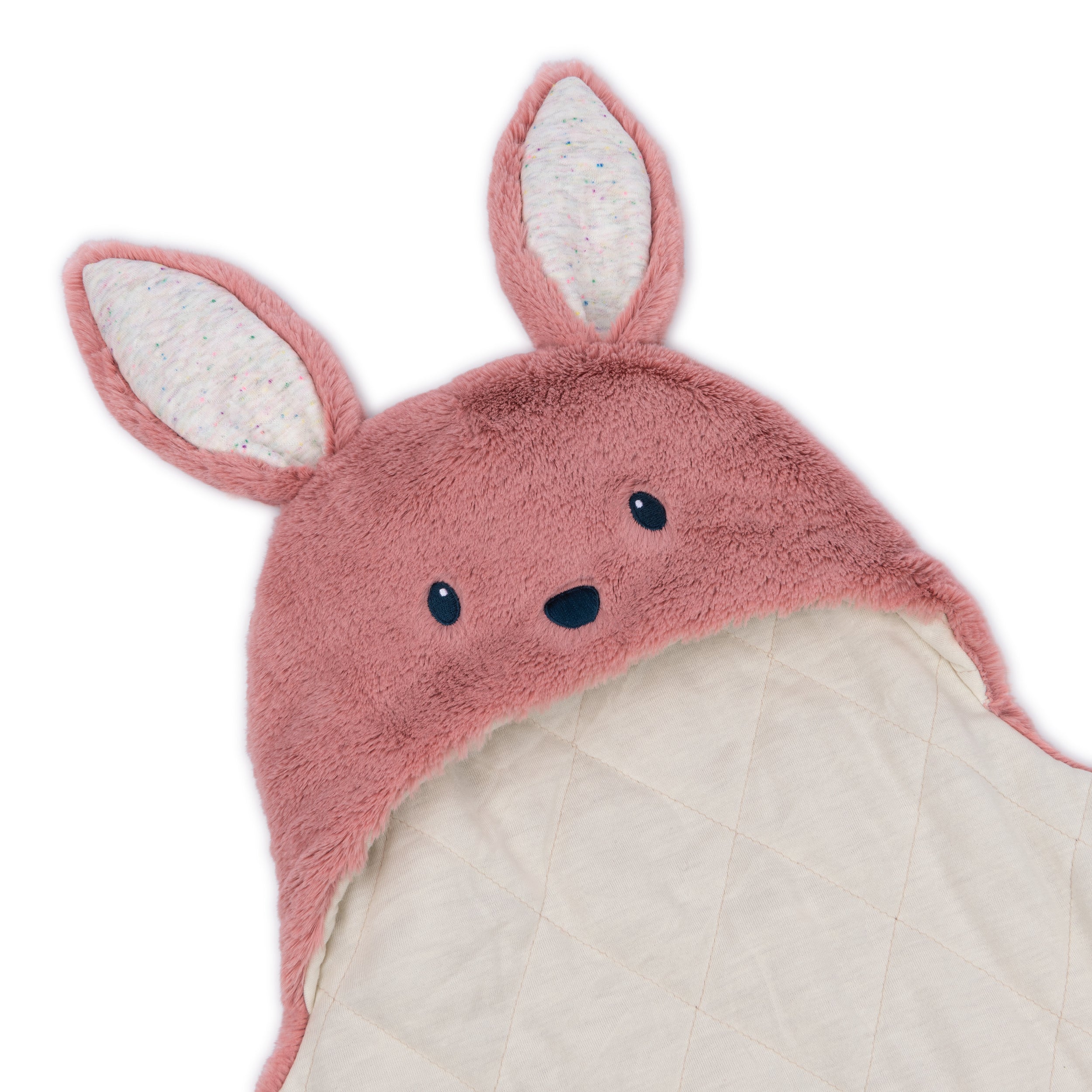 Baby GUND Oh So Snuggly Bunny Blanket Wrap, Plush Hooded Baby Blanket Wrap for Newborns, Pink/Cream, 26”