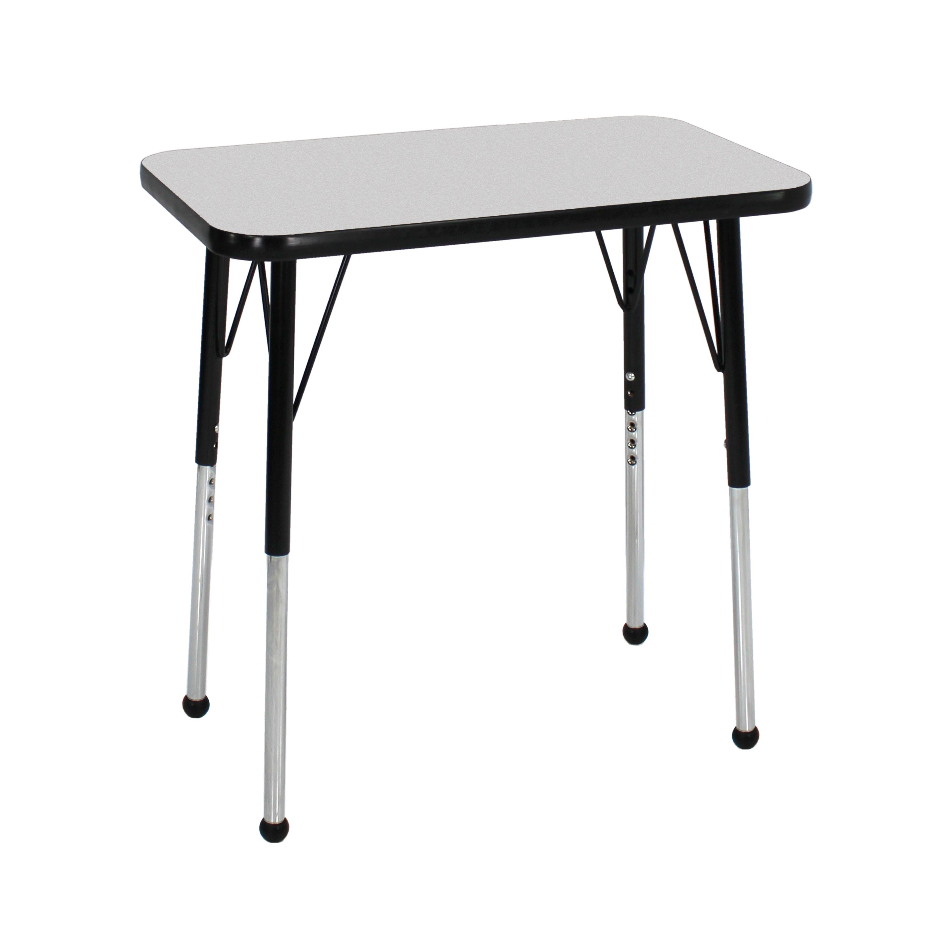 18" x 30" Rectangle T-Molding Activity Table with Adjustable Standard Ball Glide Legs - Gray/Black