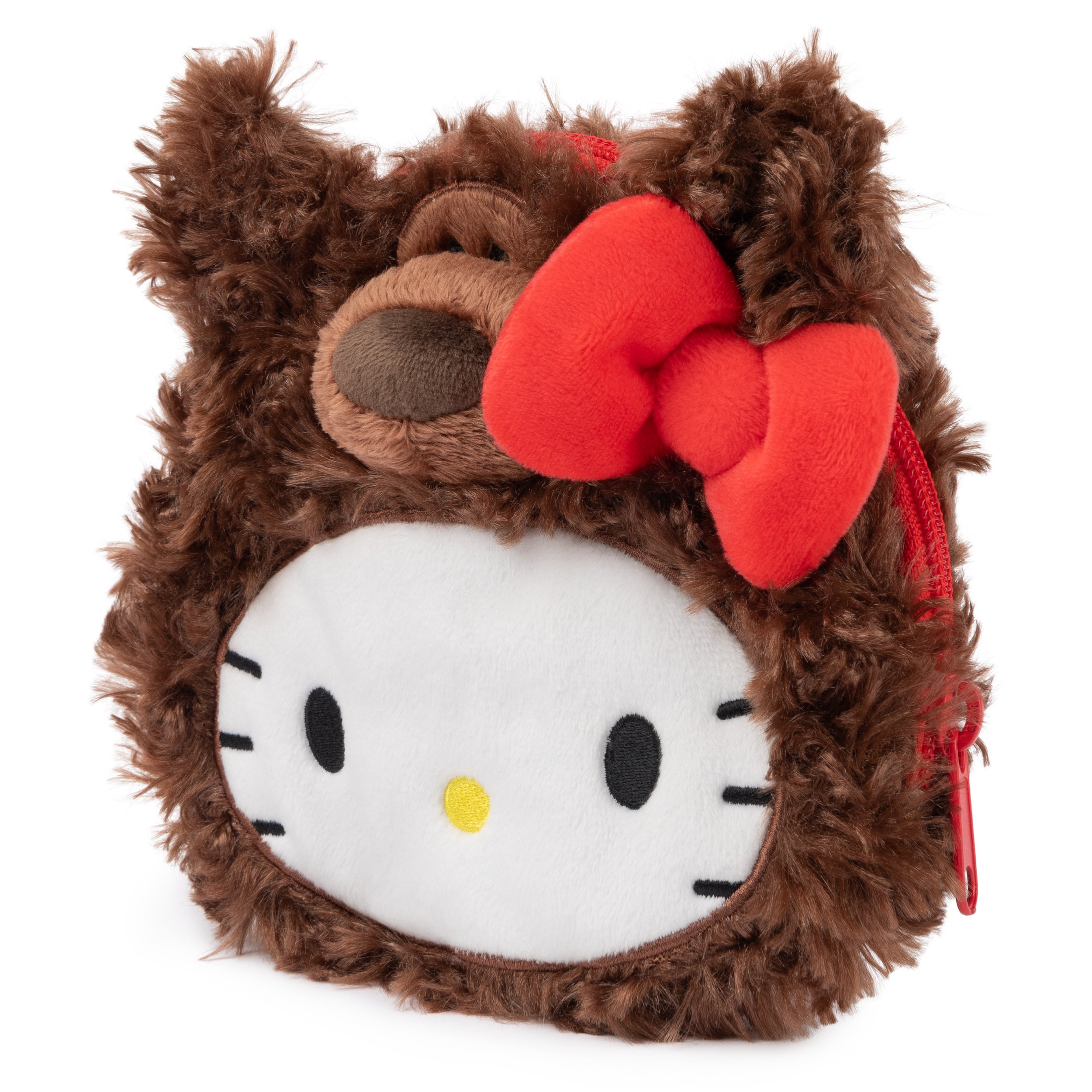 GUND Sanrio Hello Kitty Philbin Teddy Bear Plush Pouch with Zipper for Ages 1 and Up, Brown, 5.5”