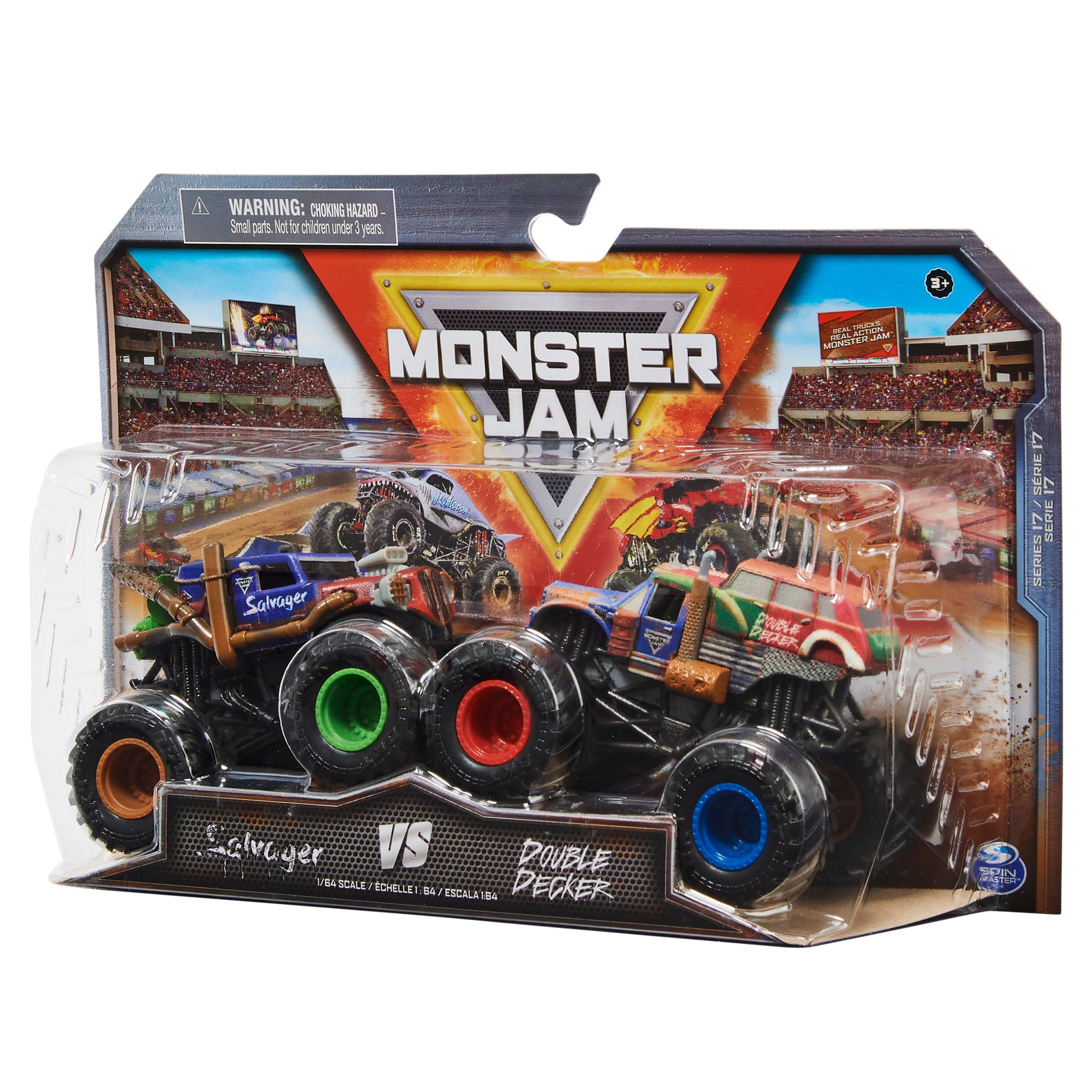 Monster Jam, Official 1:64 Scale Die-Cast Monster Trucks 2-Pack Style May Vary