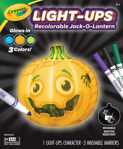 Crayola Light-Ups - Jack-O-Lantern, Light Up Pumpkin, Reusable Coloring Toy, Glow In The Dark, Halloween Gift, Ages 4, 5, 6, 7