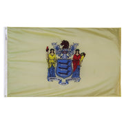 New Jersey State Flag 4x6 ft. Nylon SolarGuard Nyl-Glo 100% Made in USA to Official State Design Specifications.