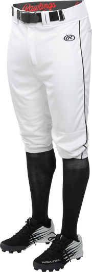 Rawlings Youth Launch Piped Pro Taper Fit Pant  - Small - White/Black