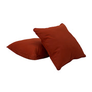 Presidio 18"x 18" Square Indoor/Outdoor Pillow with Piping, 2-Piece - Rust Red