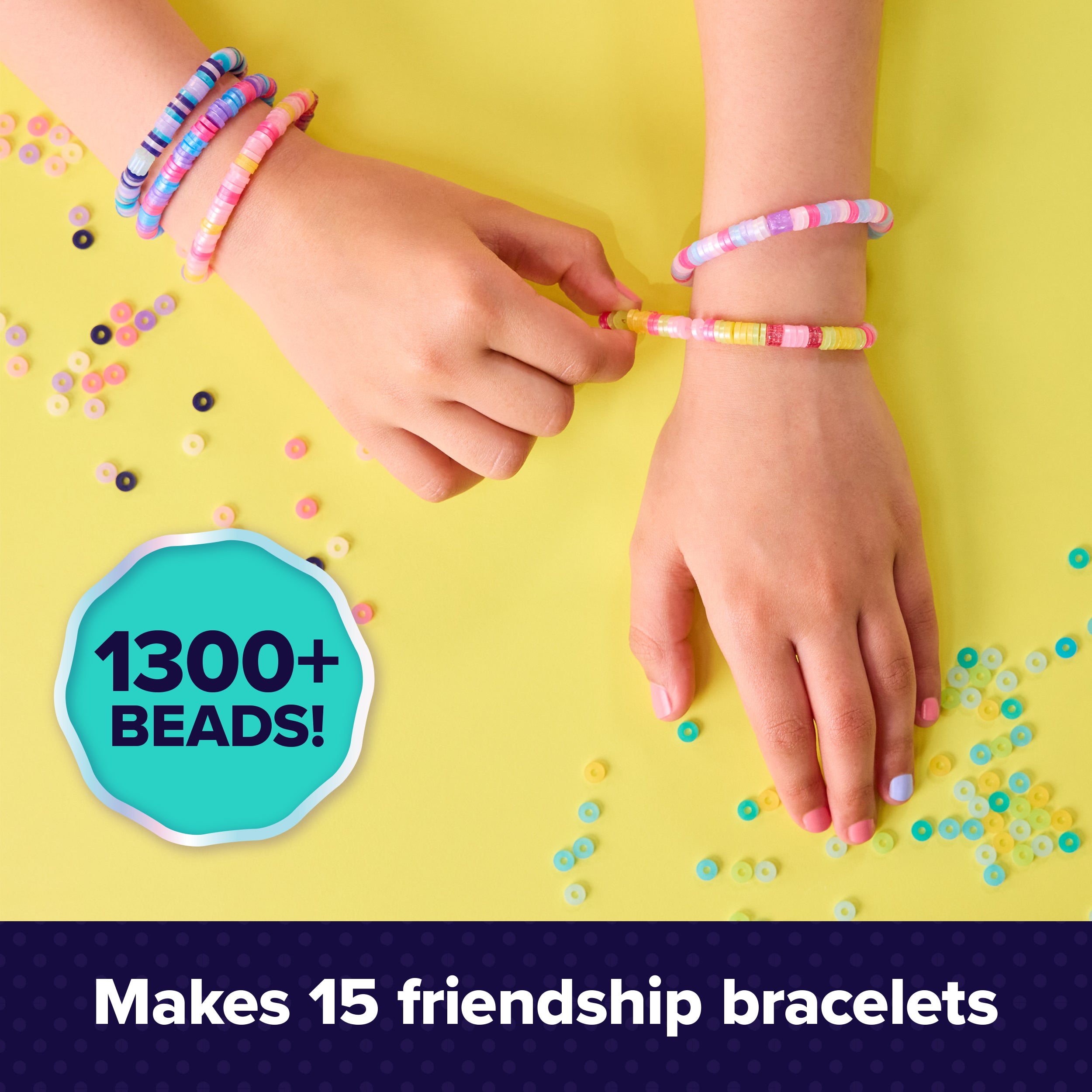 Cool Maker, Stack’d Heishi Expansion Pack, Bracelet Making Kit with over 1300 Beads for Bracelets, Makes 15, Arts and Crafts Kids Toys for Girls Ages 7 and up