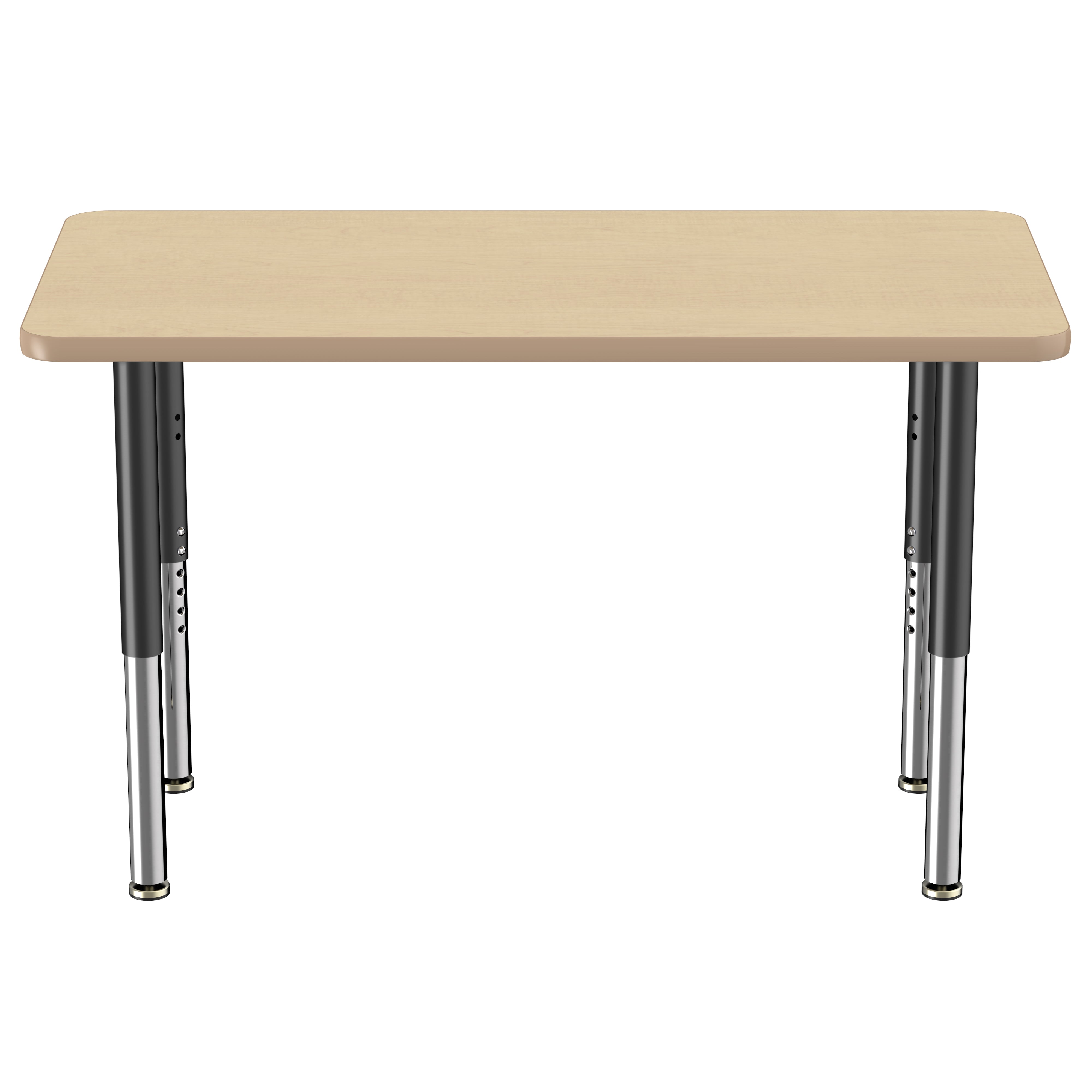 24" x 48" Rectangle Thermofused Activity Table with Adjustable Super Legs - Maple/Maple/Black