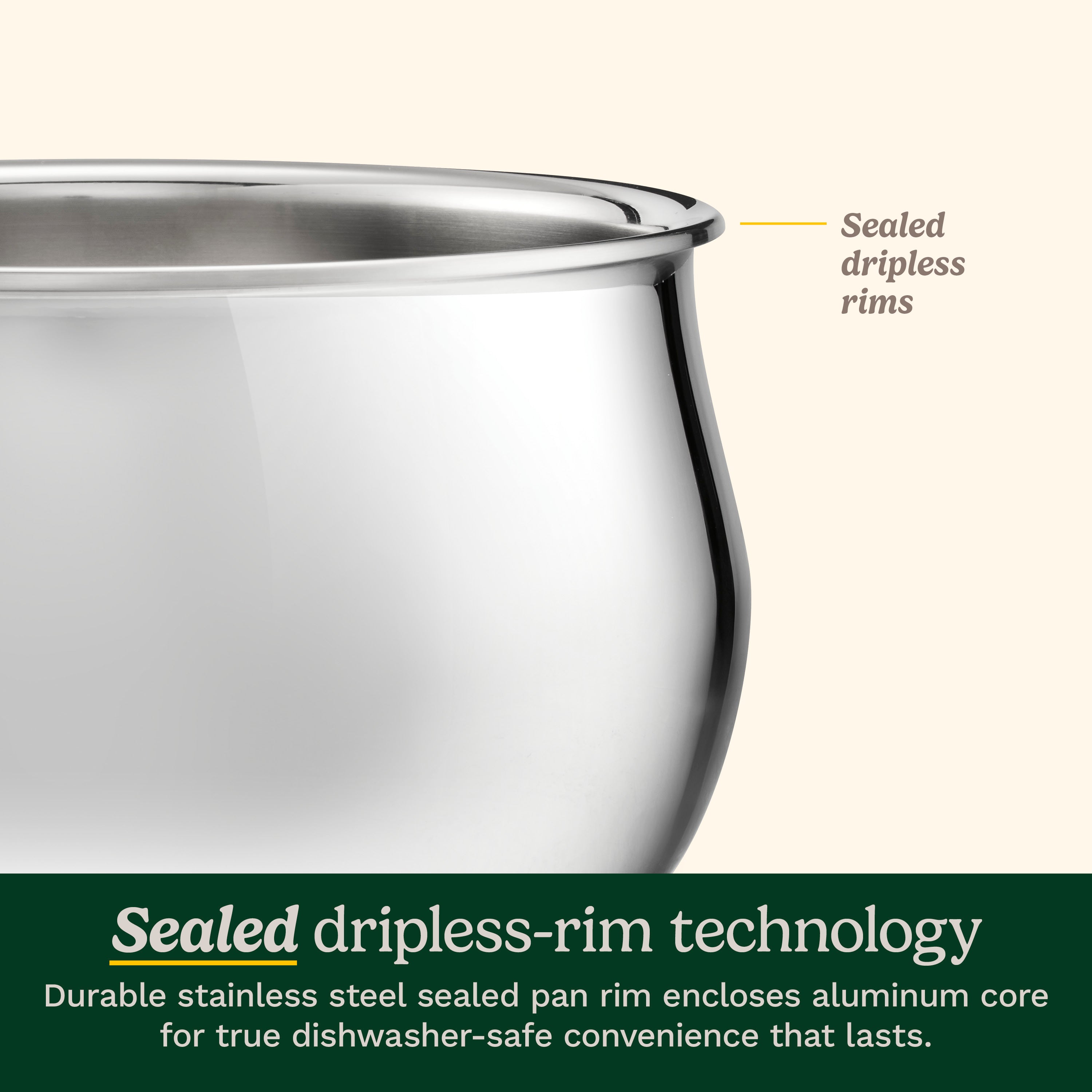 PureClad™ Triple-Ply 12" Stainless Steel Skillet with Helper Handle and Cover