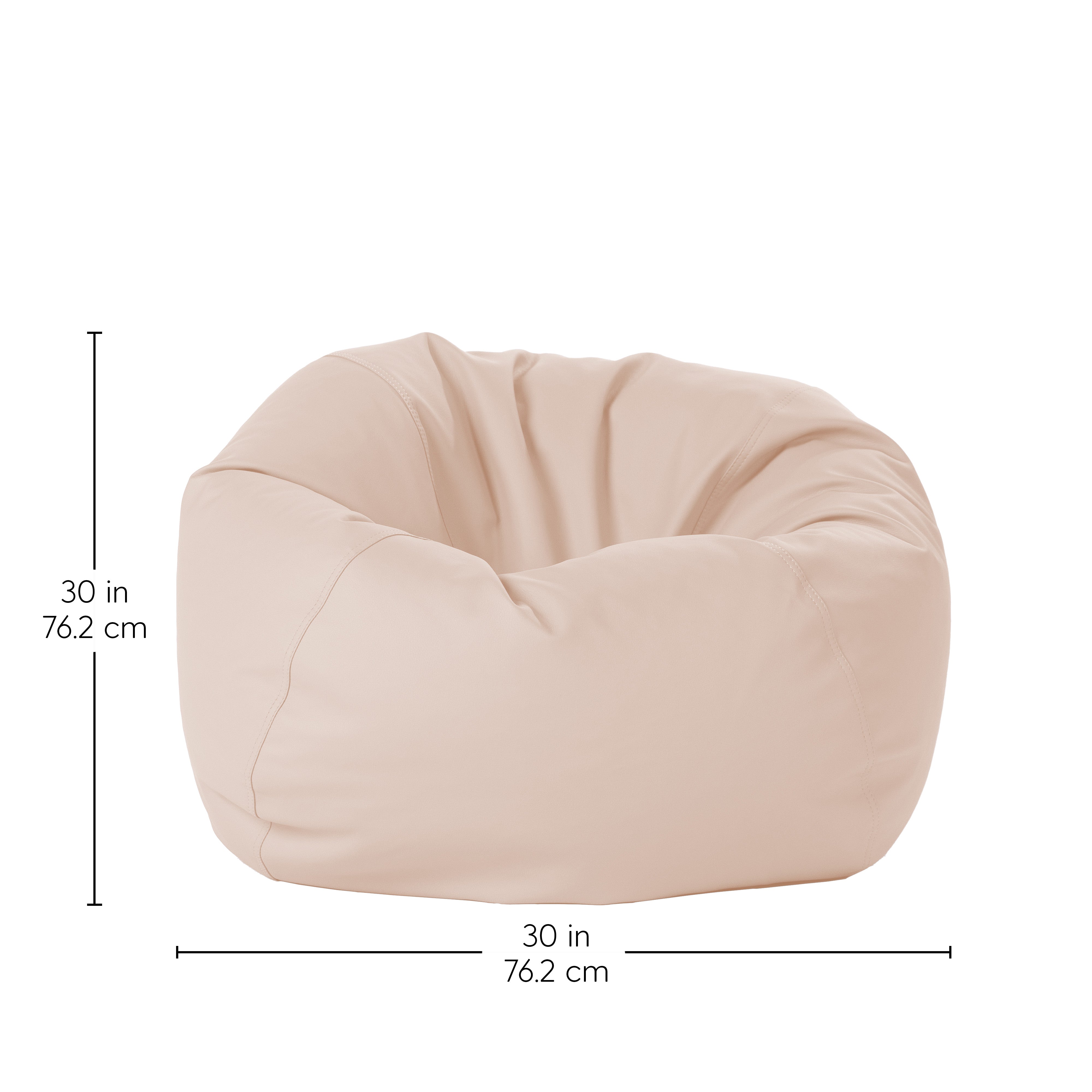 30" Round Vinyl Bean Bag - Beige