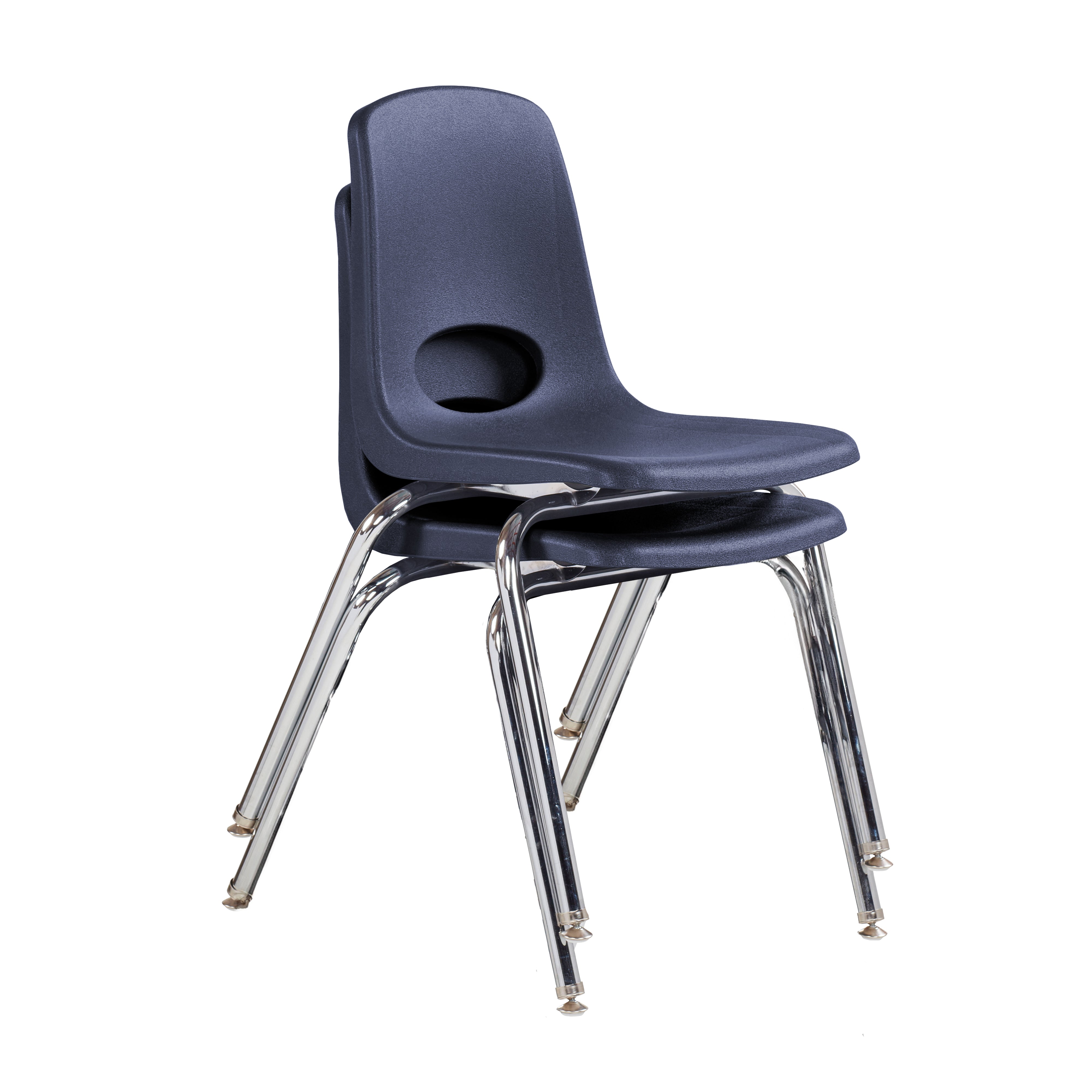 18" Stack Chair with Swivel Glides - Navy