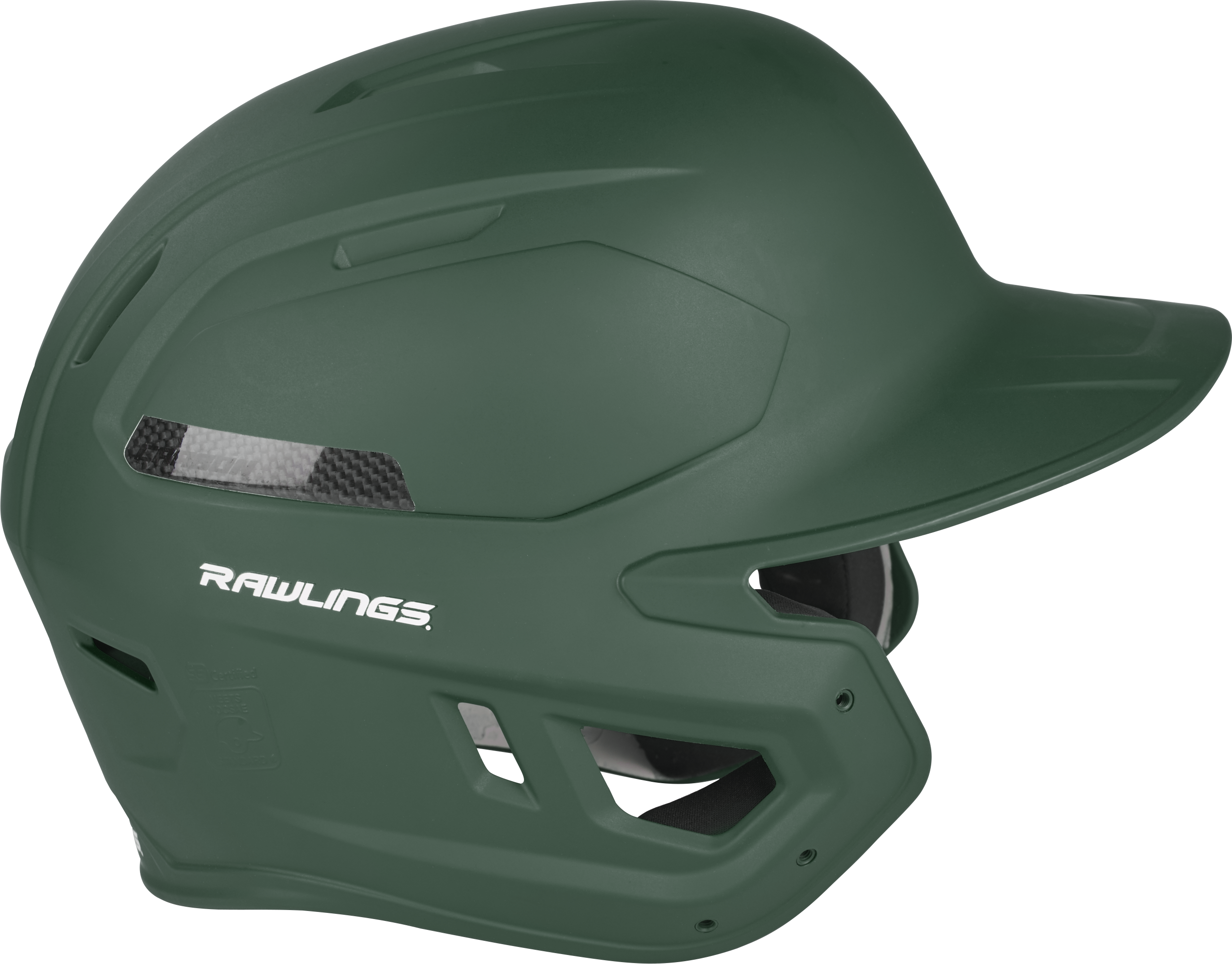 Rawlings Mach Carbon Adult 1-Tone Baseball Helmet - Small - Dark Green
