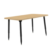 Adapte 30" x 48" Rectangle Woodgrain Activity Table with Adjustable Tapered Legs - Maple Grain/Black