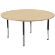 60" Round T-Molding Activity Table with Adjustable Super Legs - Maple/Maple/Black
