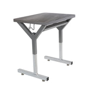 20" x 26" Rectangle Thermofused Table Desk with Adjustable Y-Frame - Gray Wood/Silver