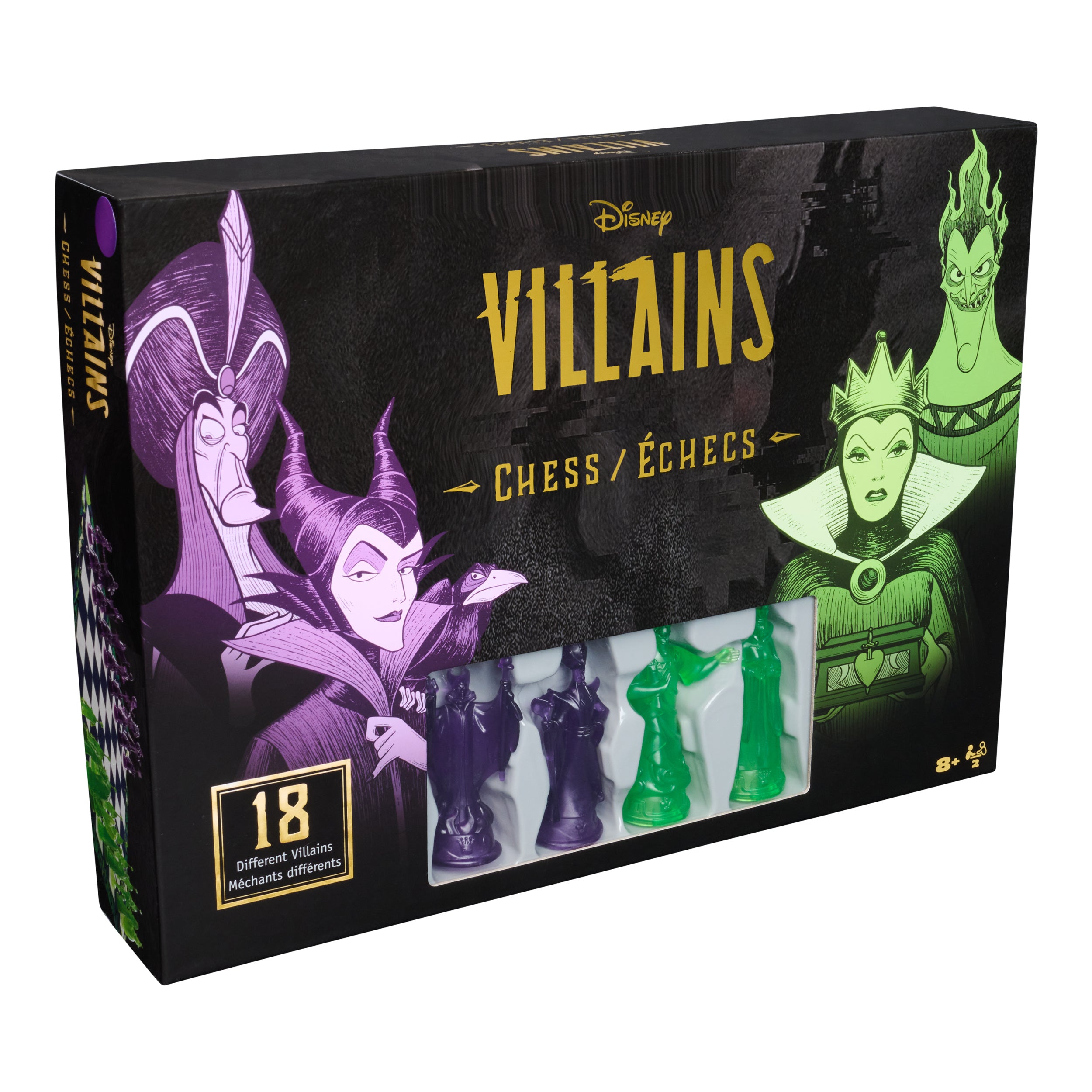 Spin Master Games, Disney Villains Chess Set for Adults & Kids, Play as Classic Disney Characters like Ursula, Jafar, Hades, & More, Classic Strategy Game & STEM Activity, 2 Players, for Ages 8 & Up