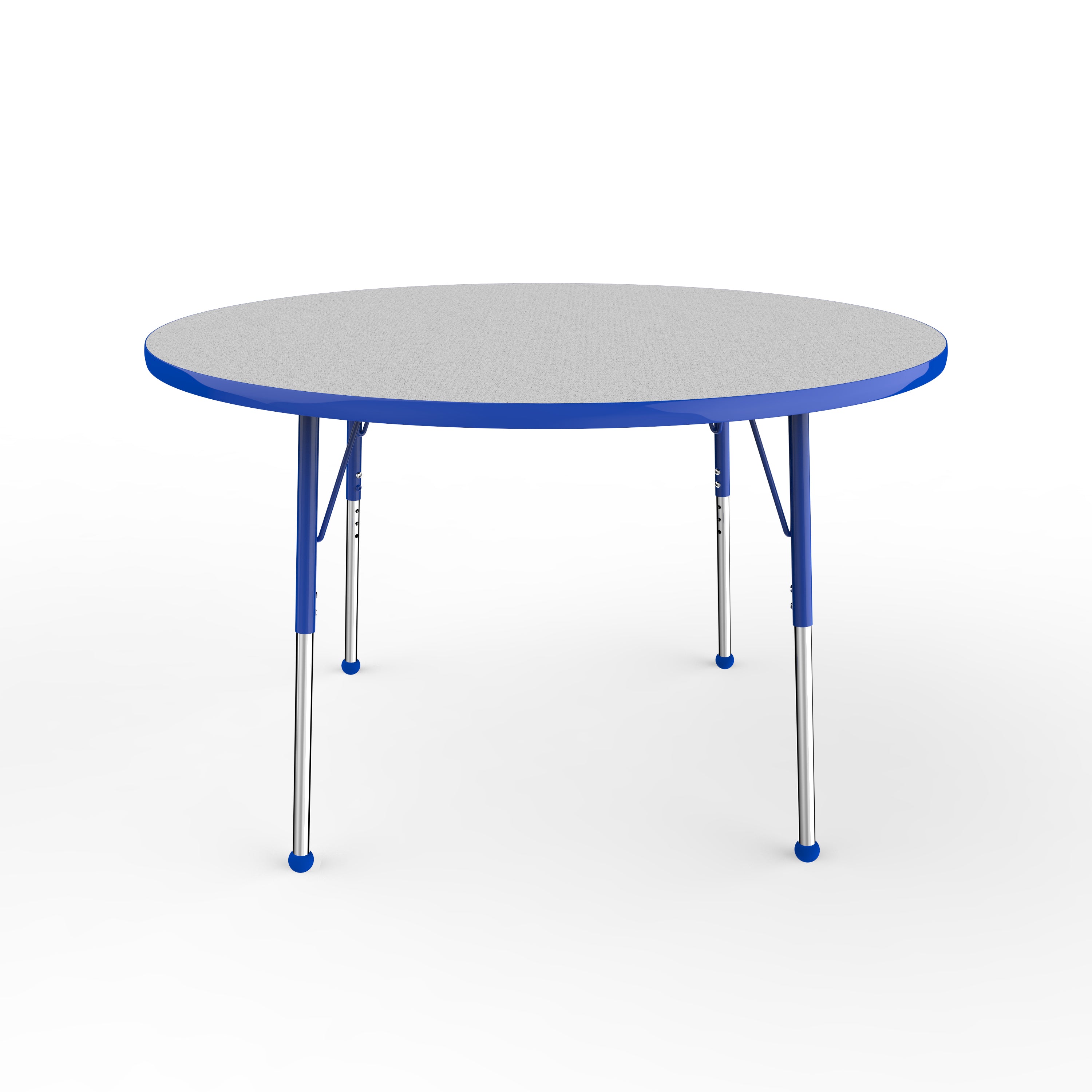 48" Round T-Molding Activity Table with Adjustable Standard Ball Glide Legs - Gray/Blue