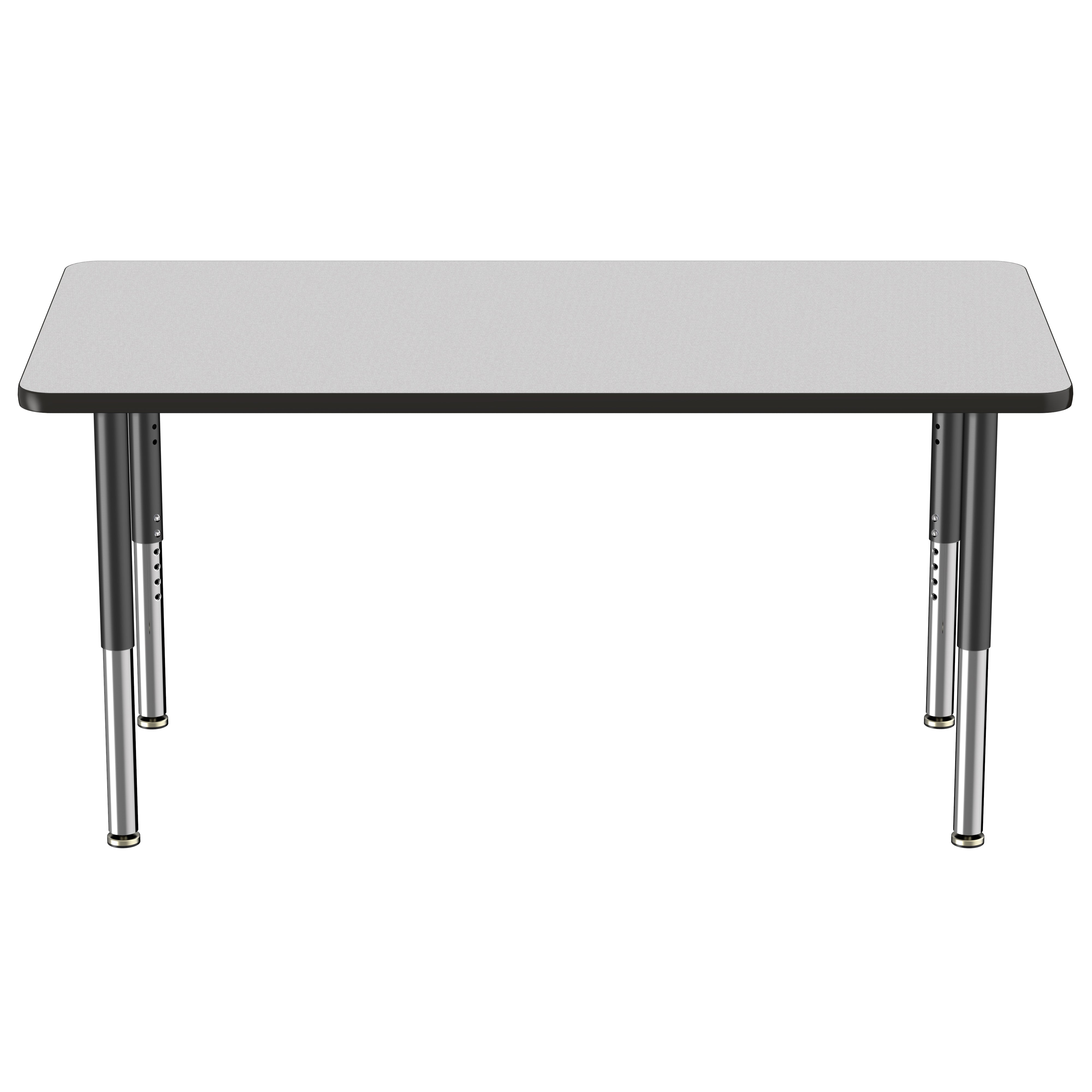 30" x 60" Rectangle Thermofused Activity Table with Adjustable Super Legs - Gray/Black
