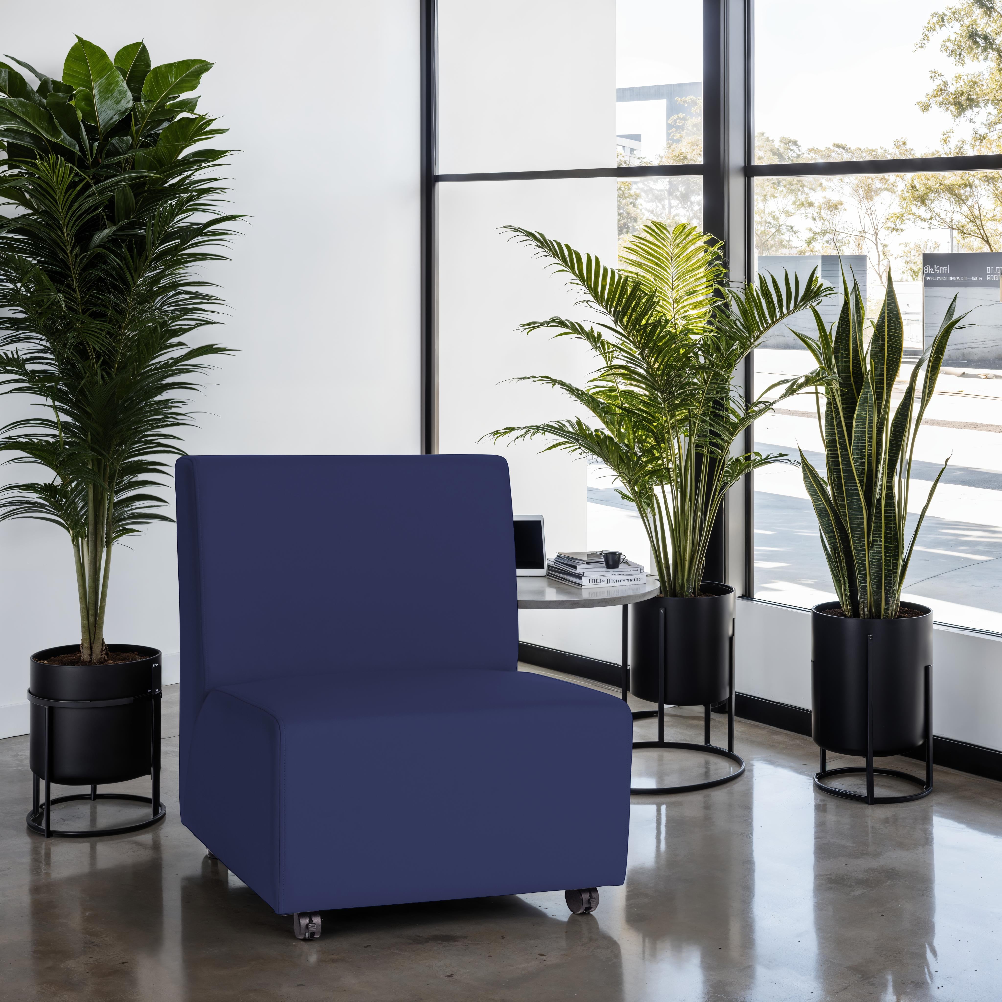 Pro Series Upholstered Armless Mobile Chair - Navy