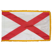 Alabama State Flag 4x6 ft. Nylon with Pole Sleeve and Gold Fringe for Parades, and Indoor Display