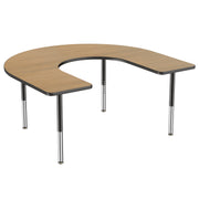 60" x 66" Horseshoe T-Molding Activity Table with Adjustable Super Legs - Pasadena Oak/Black