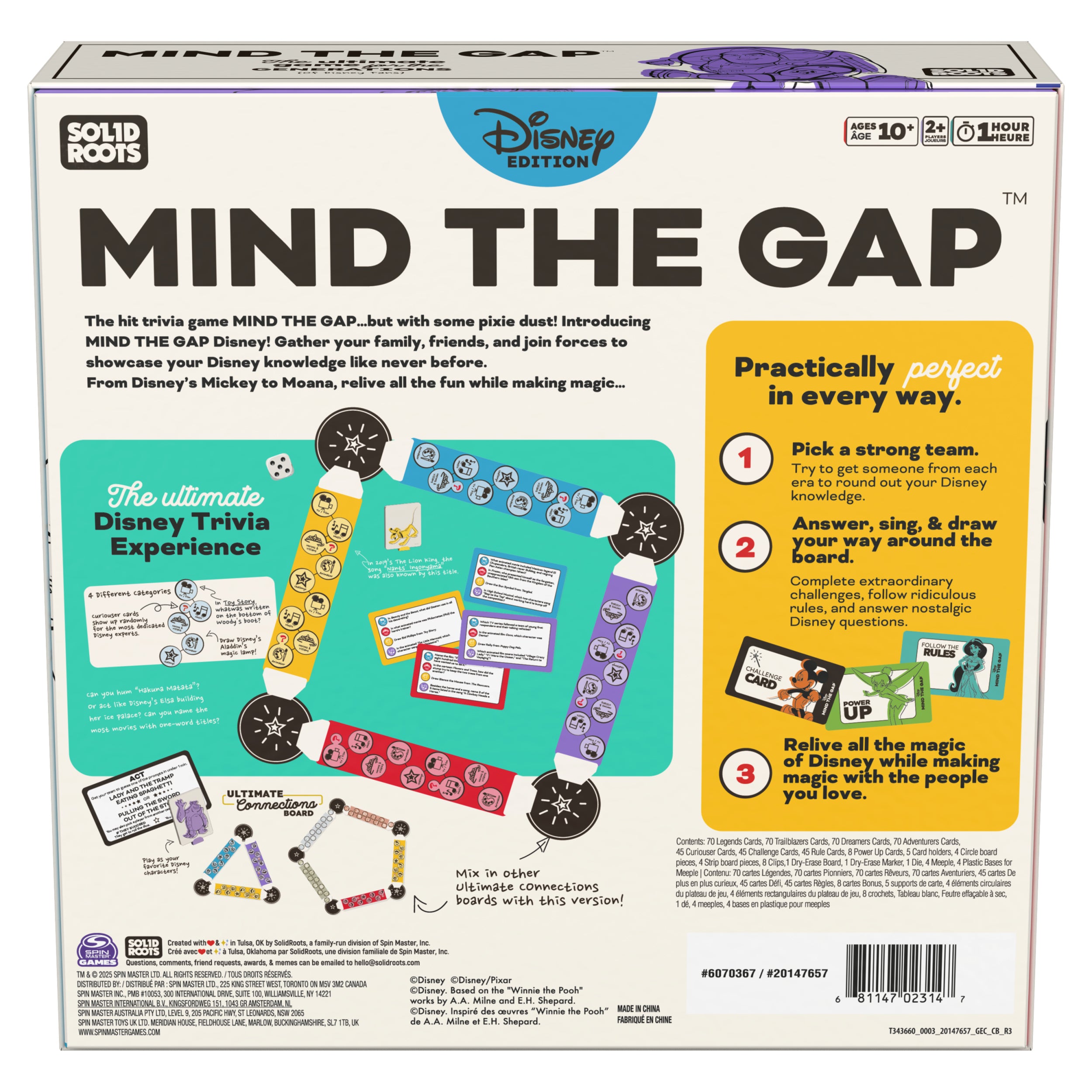 Spin Master Games, SolidRoots Mind the Gap Disney Edition, A Magical Trivia Game for the Generations with New Disney Trivia, Family Game Night, 2+ Players, for Ages 10 & Up