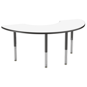 36" x 72" Half Moon Dry-Erase Activity Table with Adjustable Super Legs - Whiteboard/Black