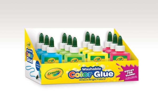 Crayola Color Glue, Washable Glue for Kids, Assorted Colors, 3 Ounce Bottle