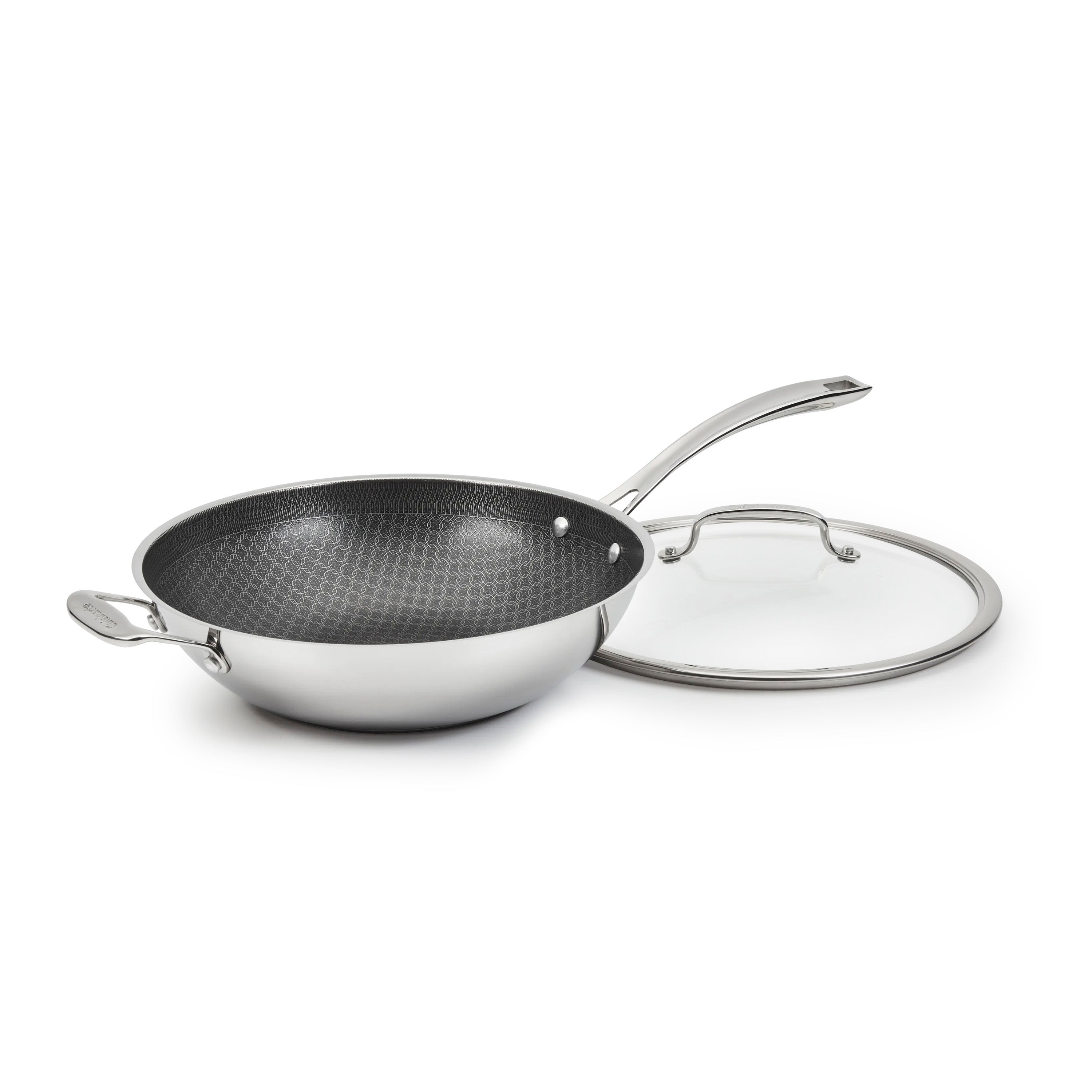 FusionPlus™ Stainless Steel 12" Wok with Lid and Helper Handle