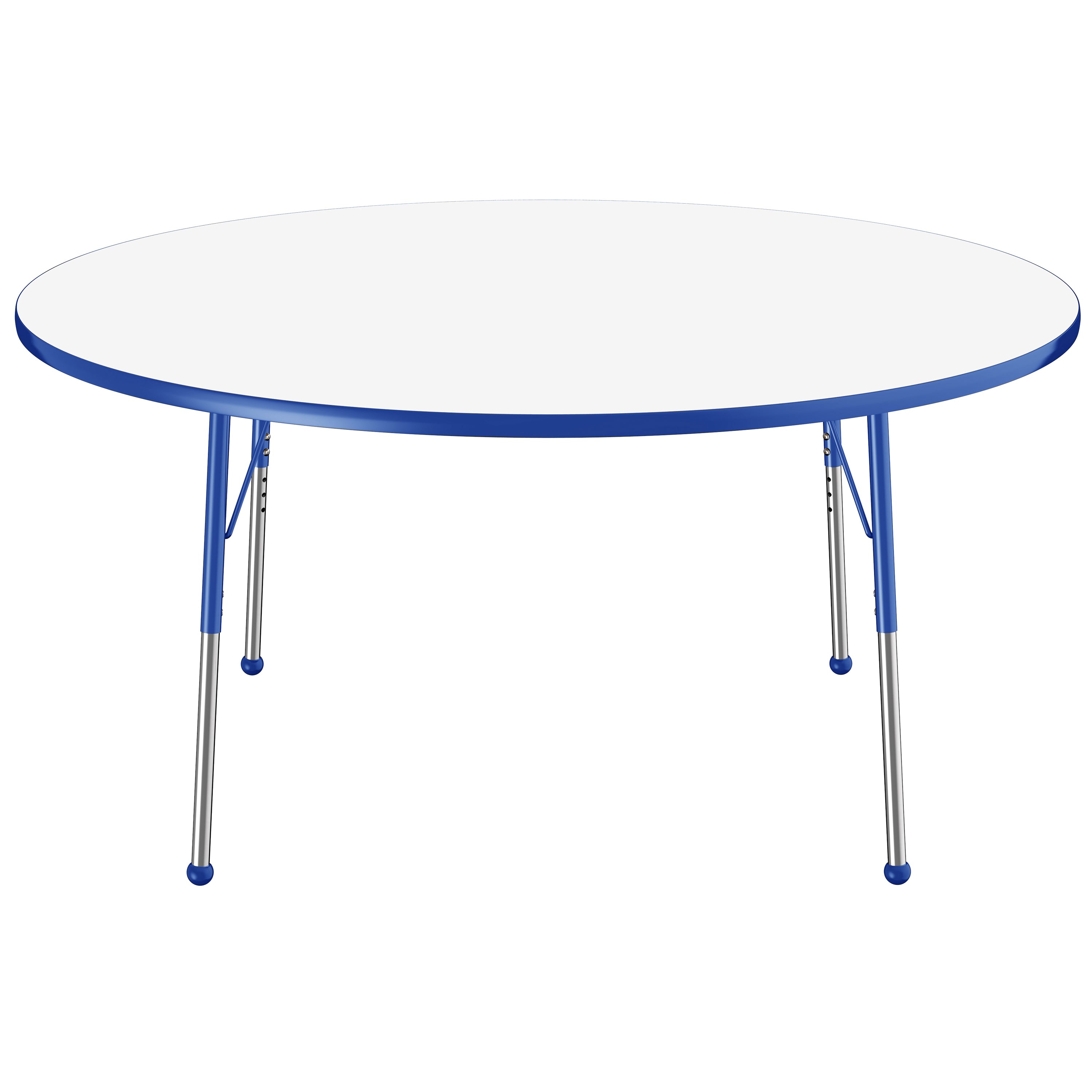 60" Round Dry-Erase Activity Table with Adjustable Standard Ball Glide Legs - Whiteboard/Blue