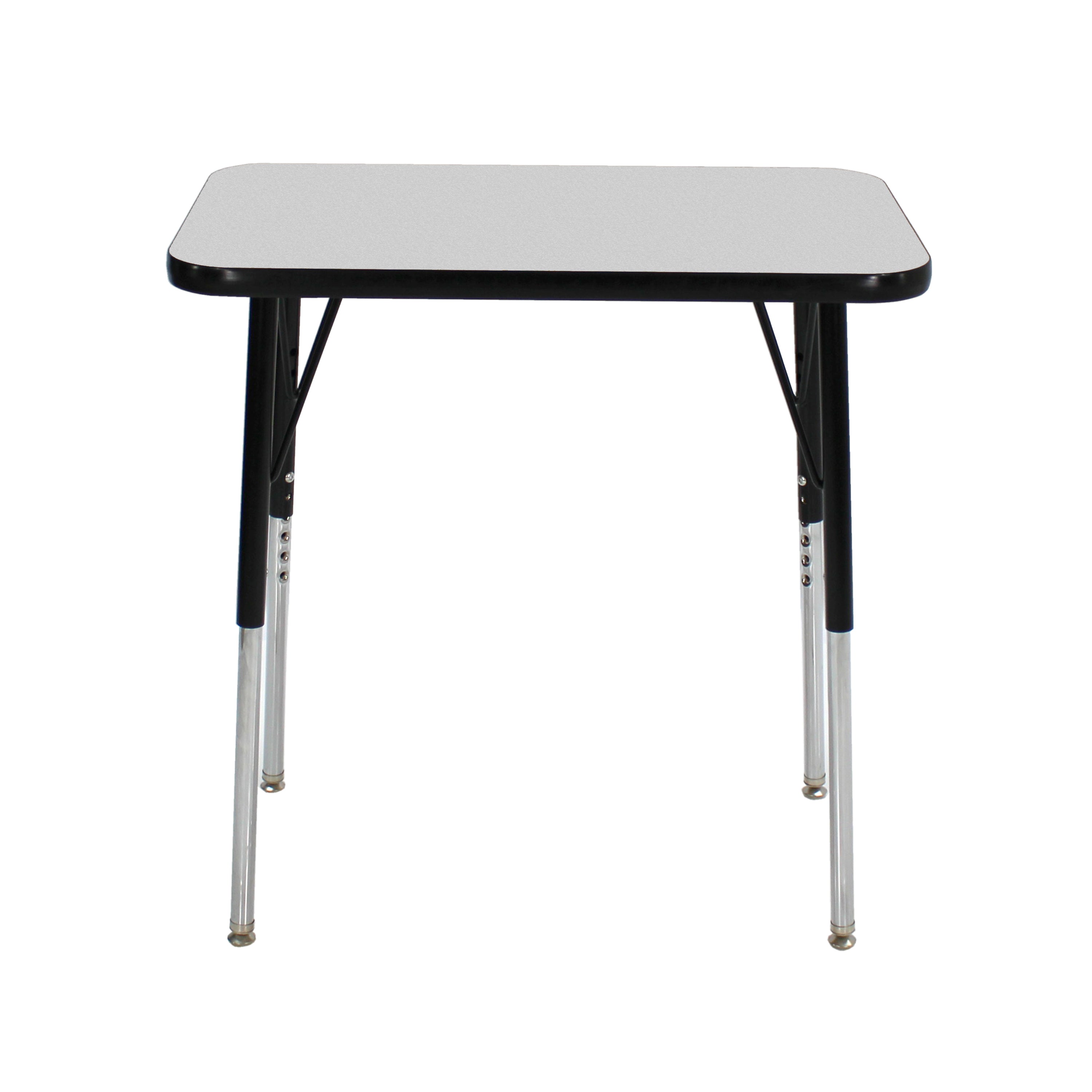 18" x 30" Rectangle T-Molding Activity Table with Adjustable Standard Swivel Glide Legs - Gray/Black