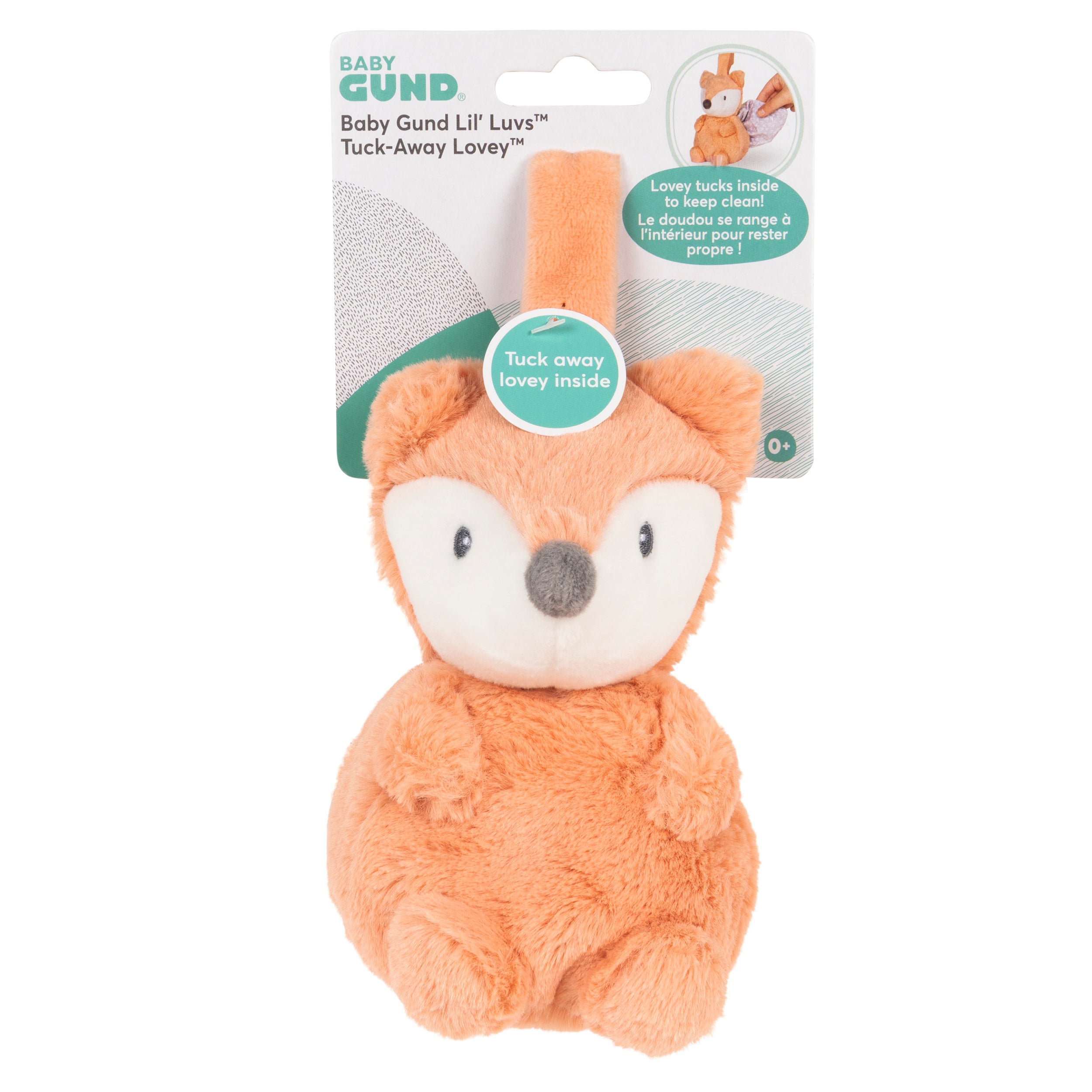 Baby GUND Lil’ Luvs Tuck-Away Lovey, Emory Fox, Ultra Soft Animal Plush Toy with Built-In Baby Blanket for Babies and Newborns