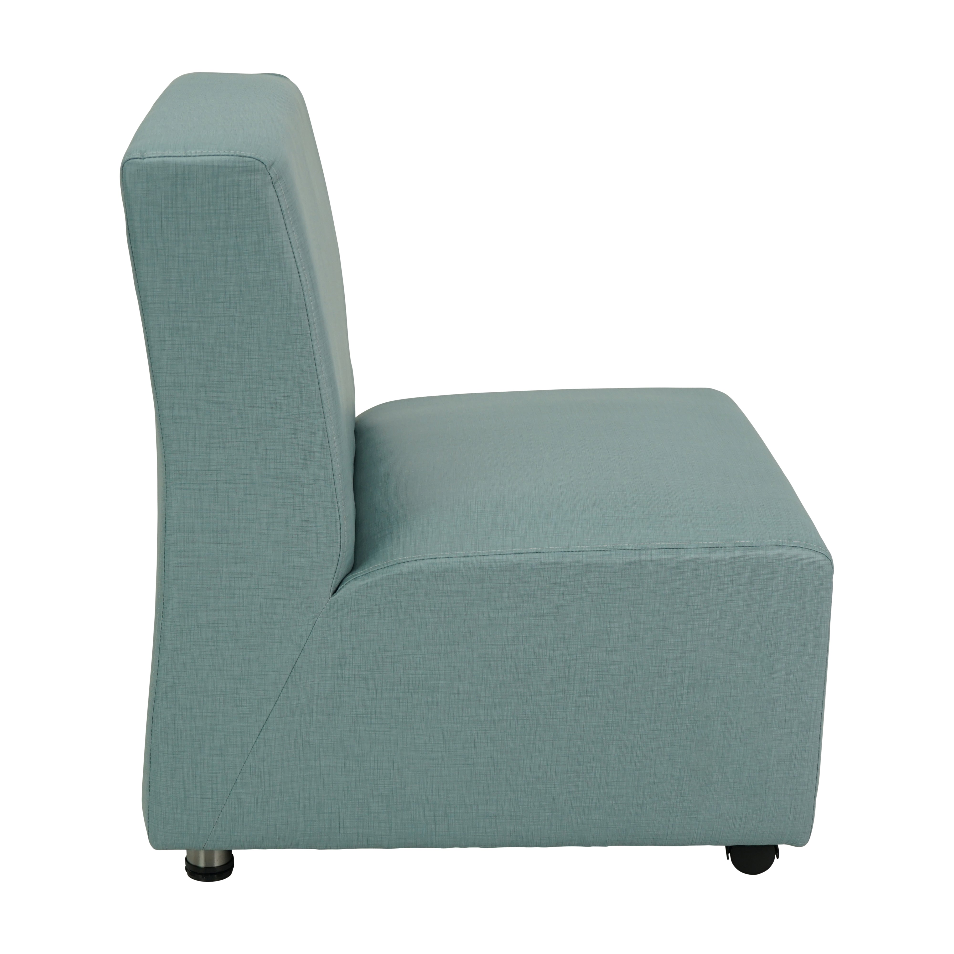 Pro Series Upholstered Armless Mobile Chair - Sky Blue Crosshatch