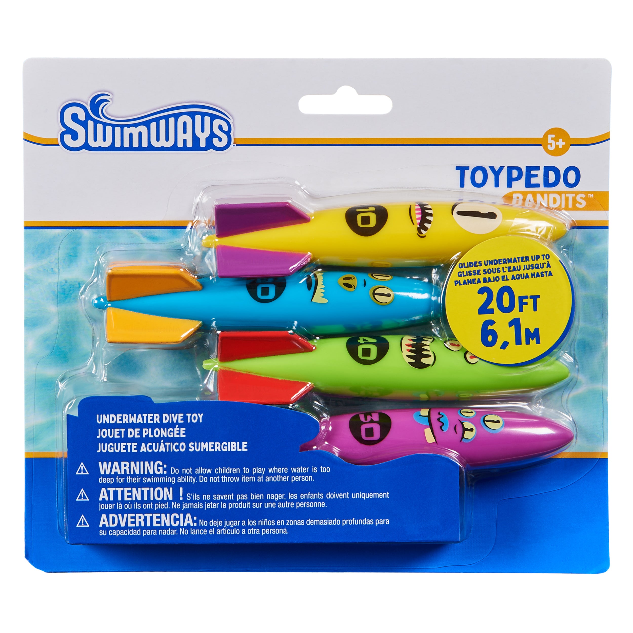 SwimWays Toypedo Bandits Pool Diving Toys - Pack of 4