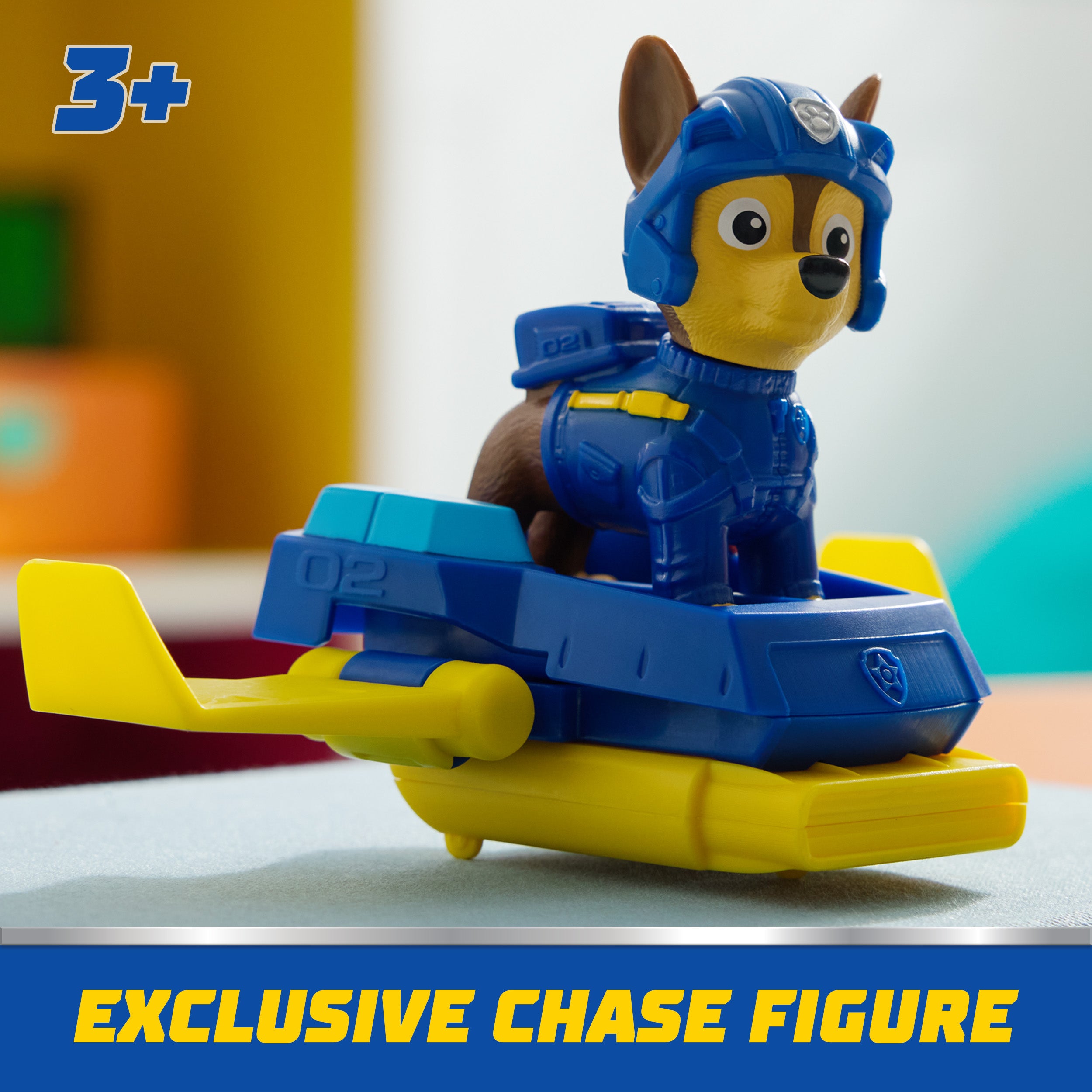 PAW Patrol: Action Pups Chase Action Figure & Hoverboard Airplane Toy with Foldable Wings, Kids Toys for Boys & Girls Ages 3 and up