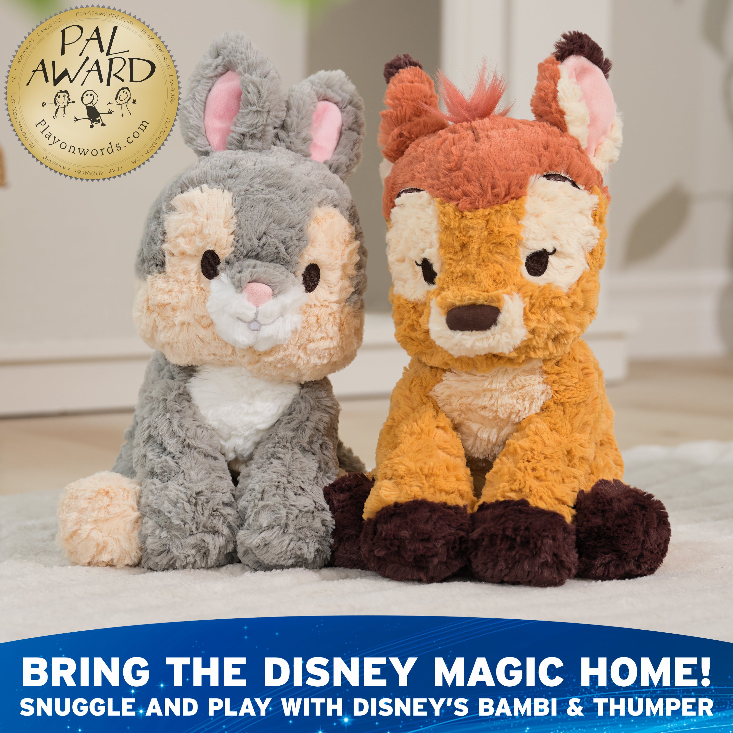 GUND Disney Official Thumper Plush, Disney Cozys Collection, Bambi Toys, Bunny Rabbit Stuffed Animal for Ages 1 and Up, Gray, 10”