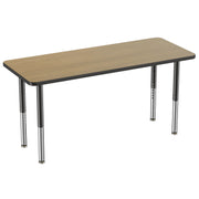 24" x 60" Rectangle T-Molding Activity Table with Adjustable Super Legs - Pasadena Oak/Black
