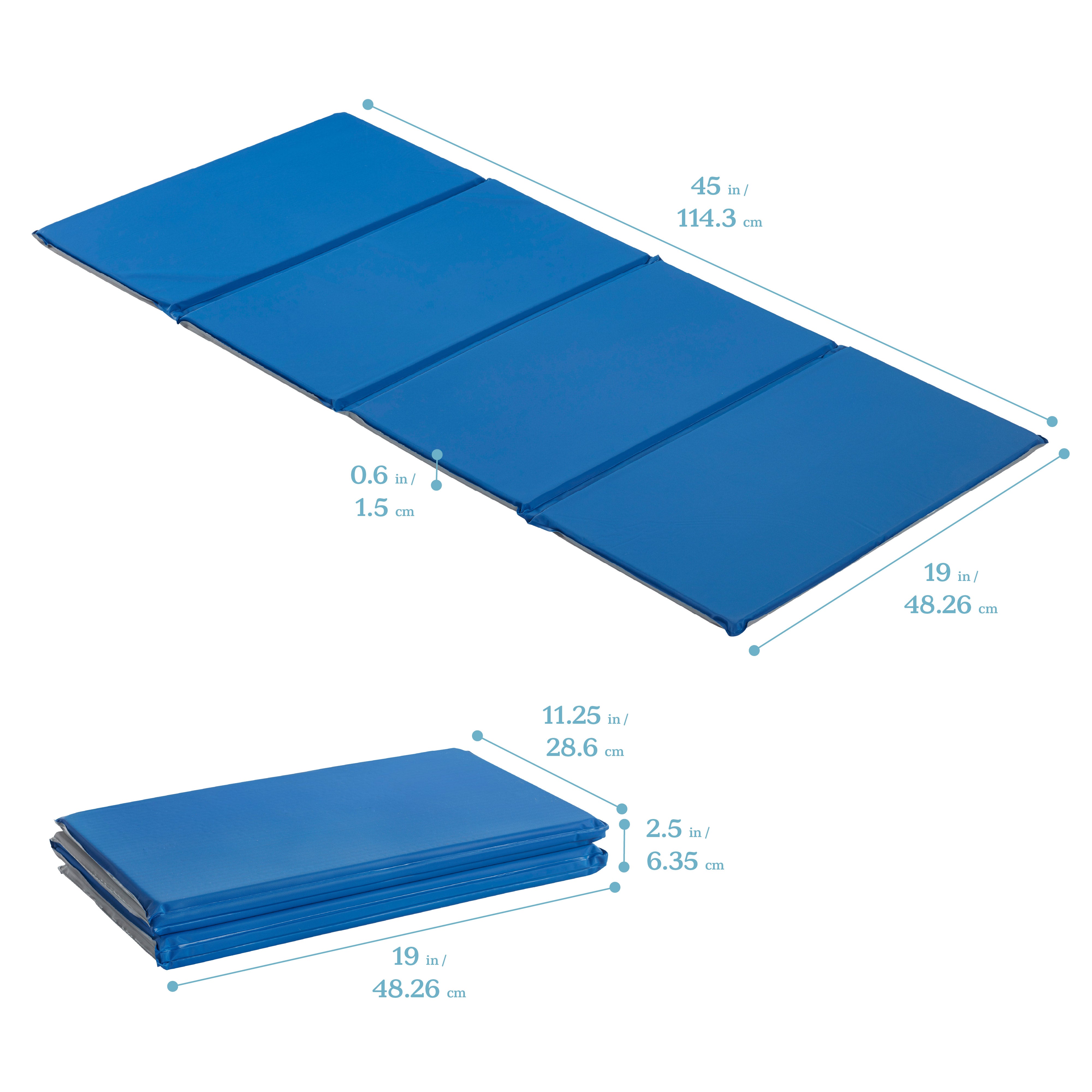 Everyday Folding Rest Mat 4-Section 5/8in 5-Pack - Blue/Grey