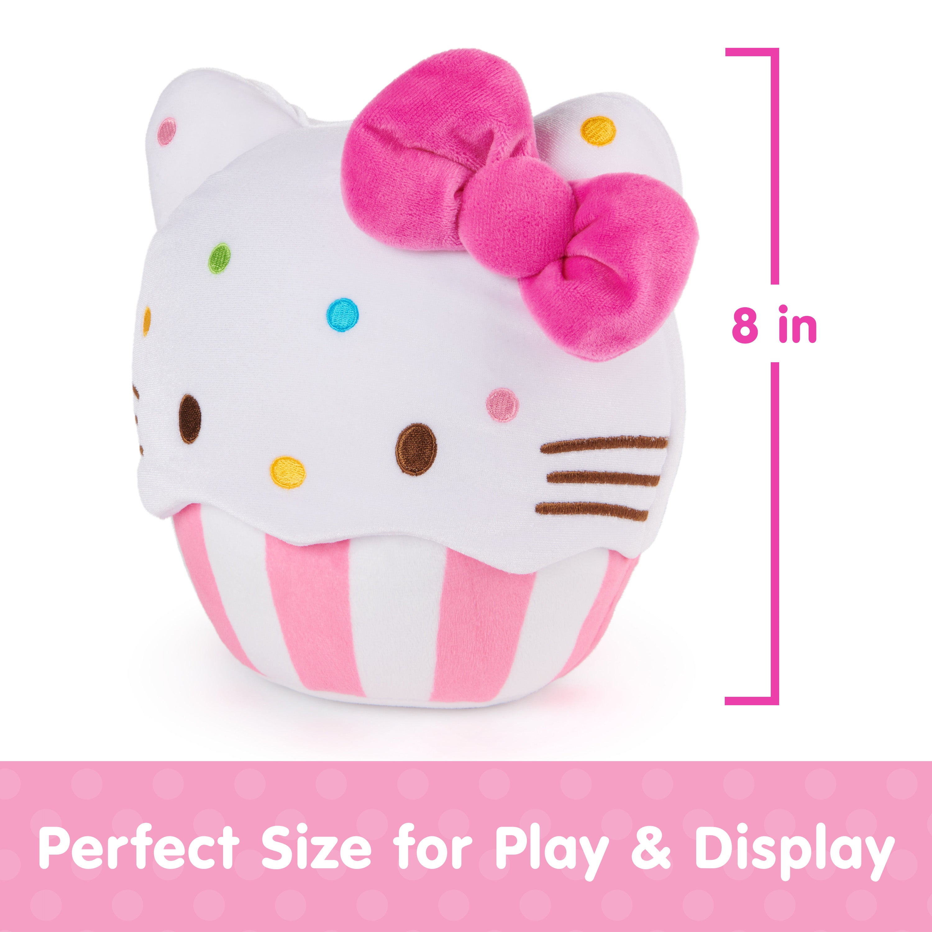 GUND Sanrio Official Hello Kitty Cupcake Plush, Stuffed Animal for Ages 1 and Up, Pink/White, 8”