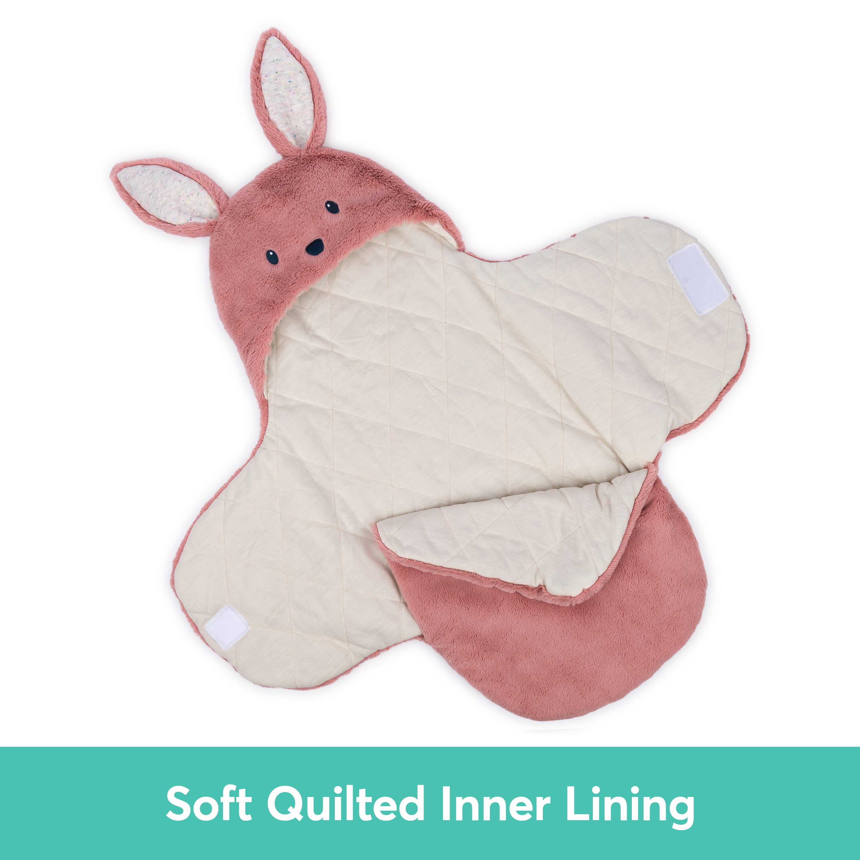 Baby GUND Oh So Snuggly Bunny Blanket Wrap, Plush Hooded Baby Blanket Wrap for Newborns, Pink/Cream, 26”
