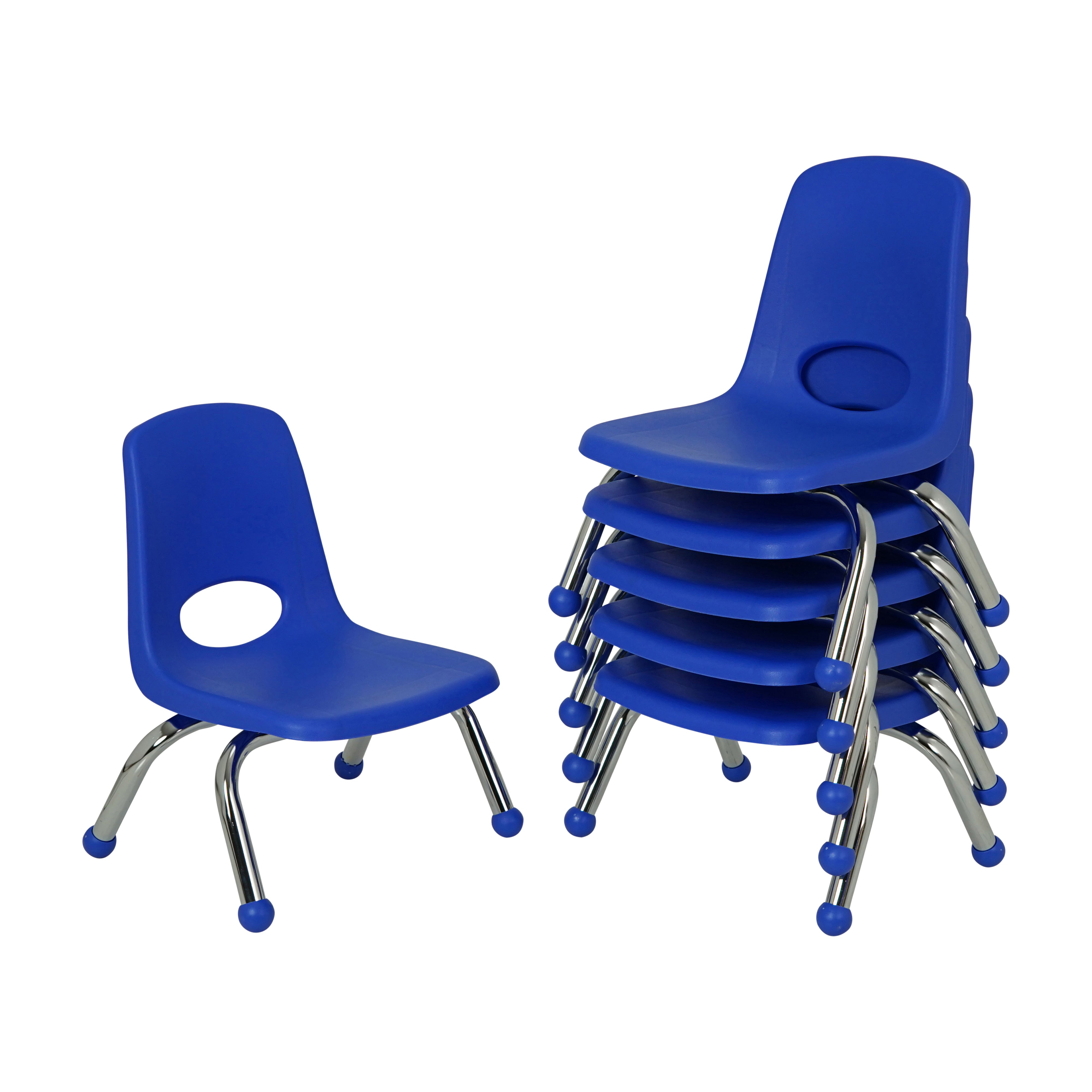 8" Stack Chair with Ball Glides - Blue