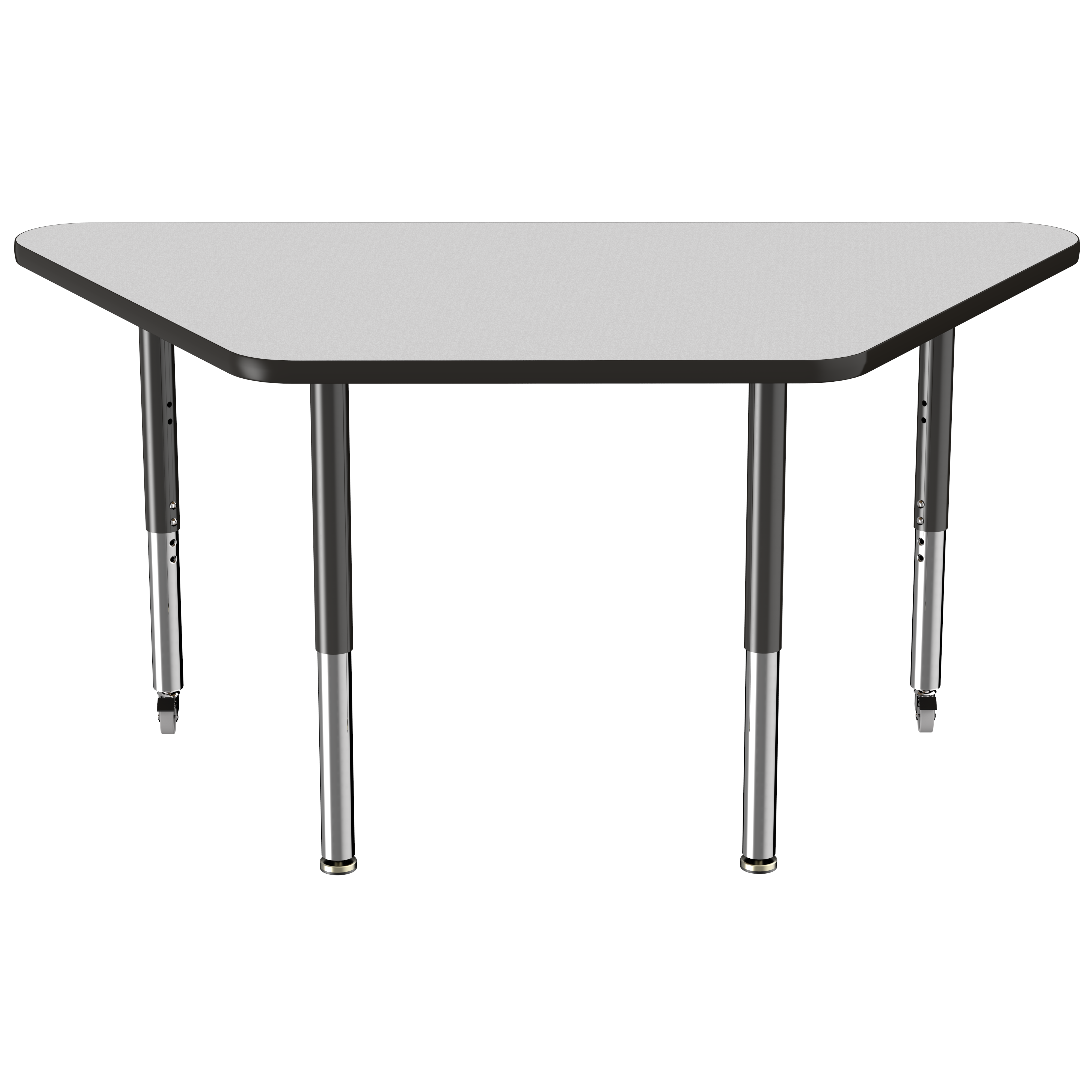 30" x 60" Trapezoid T-Molding Activity Table with Adjustable Super Legs - Gray/Black
