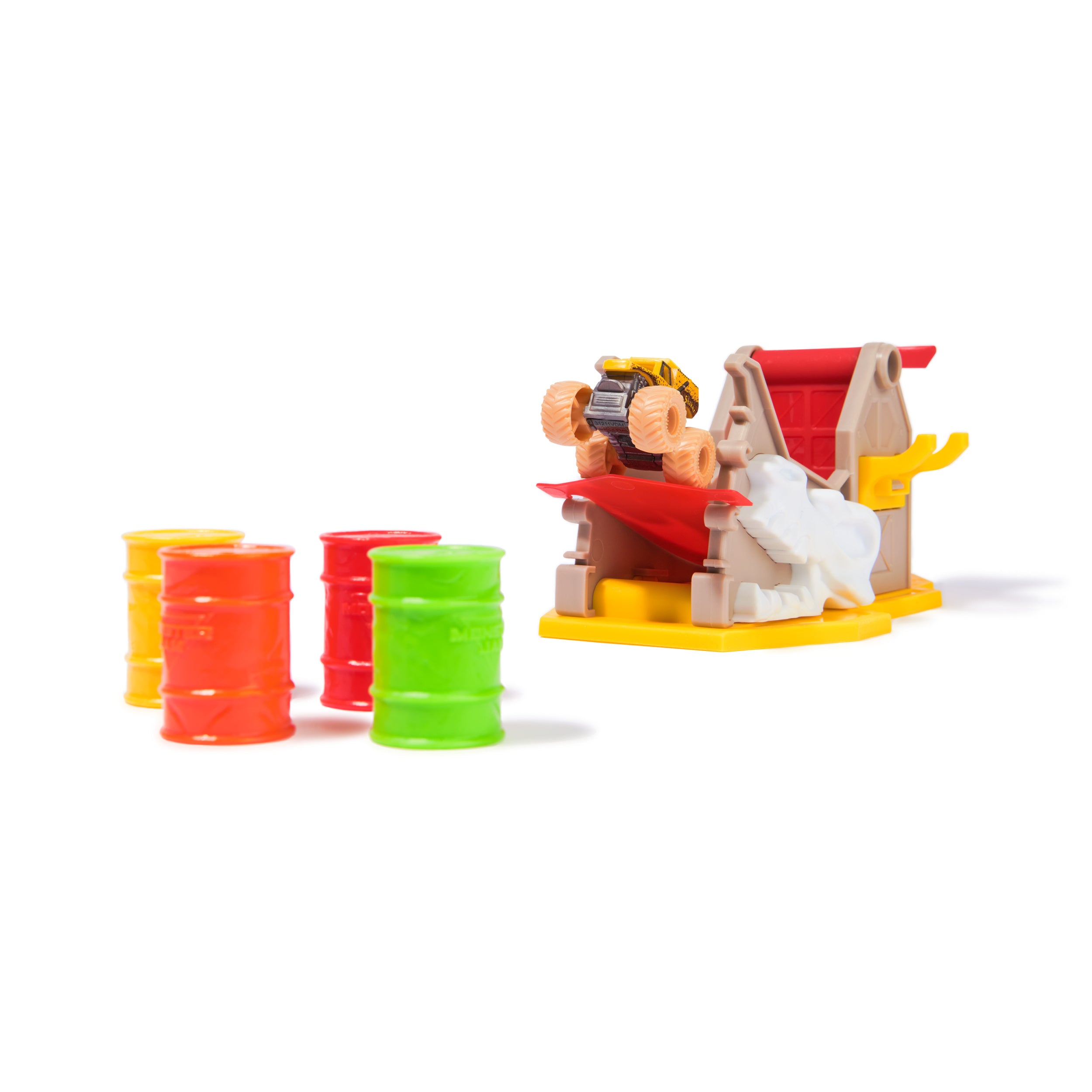 Monster Jam Mini Jams, Earthshaker Boneyard Blaster Playset with 2 Minis Monster Jam Monster Truck, Kids Toys For Ages 3 and Up