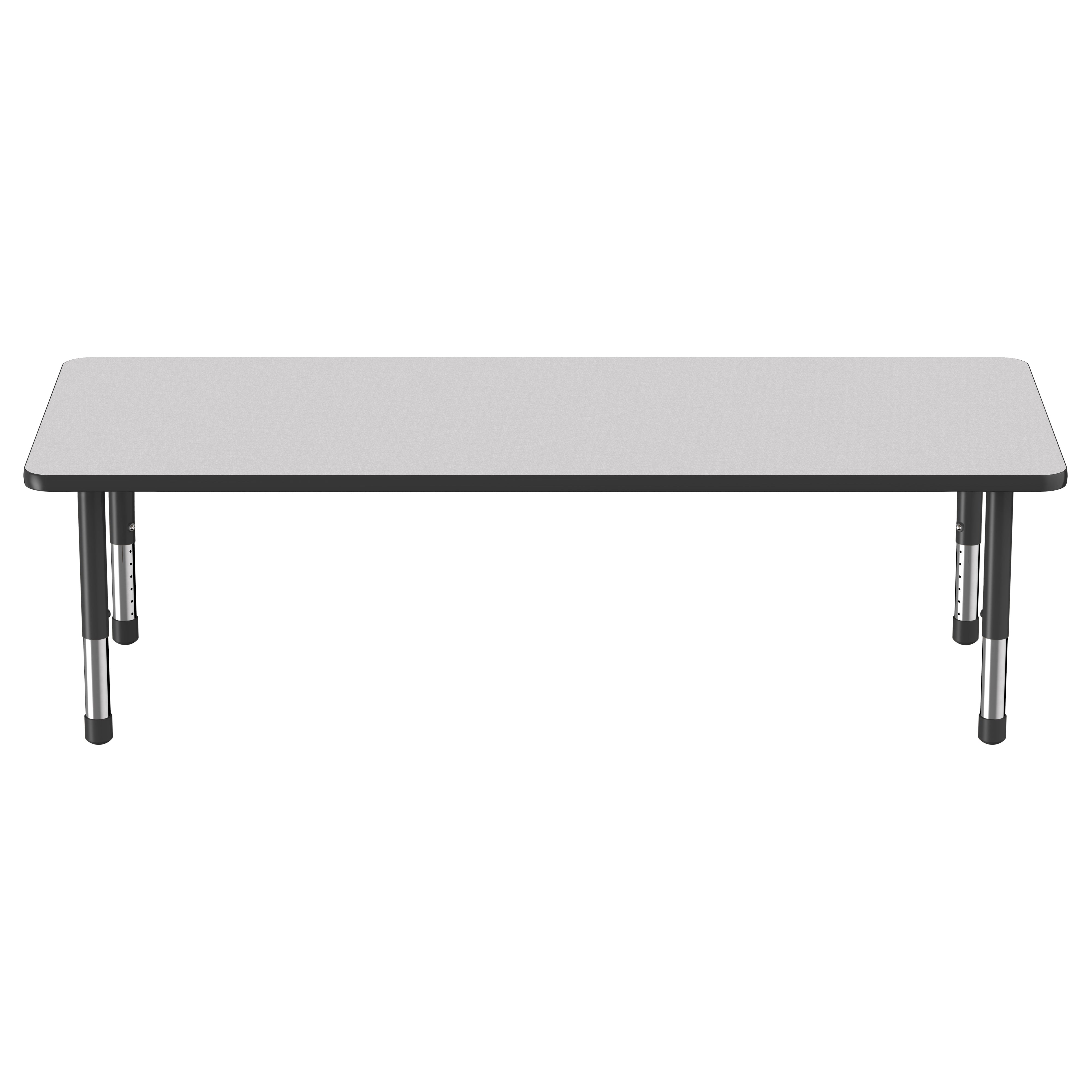 30" x 72" Rectangle Thermofused Activity Table with Adjustable Chunky Legs - Gray/Black