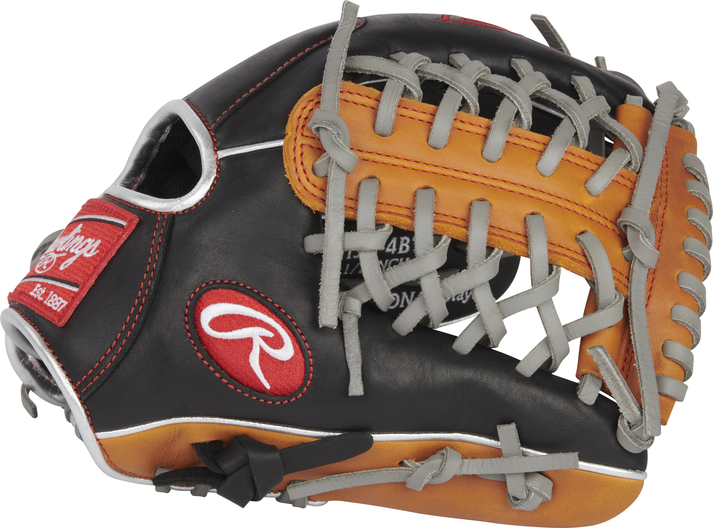Rawlings R9 Baseball Contour Series 11.5-Inch Baseball Glove - Right Hand Thrower - Black/Tan