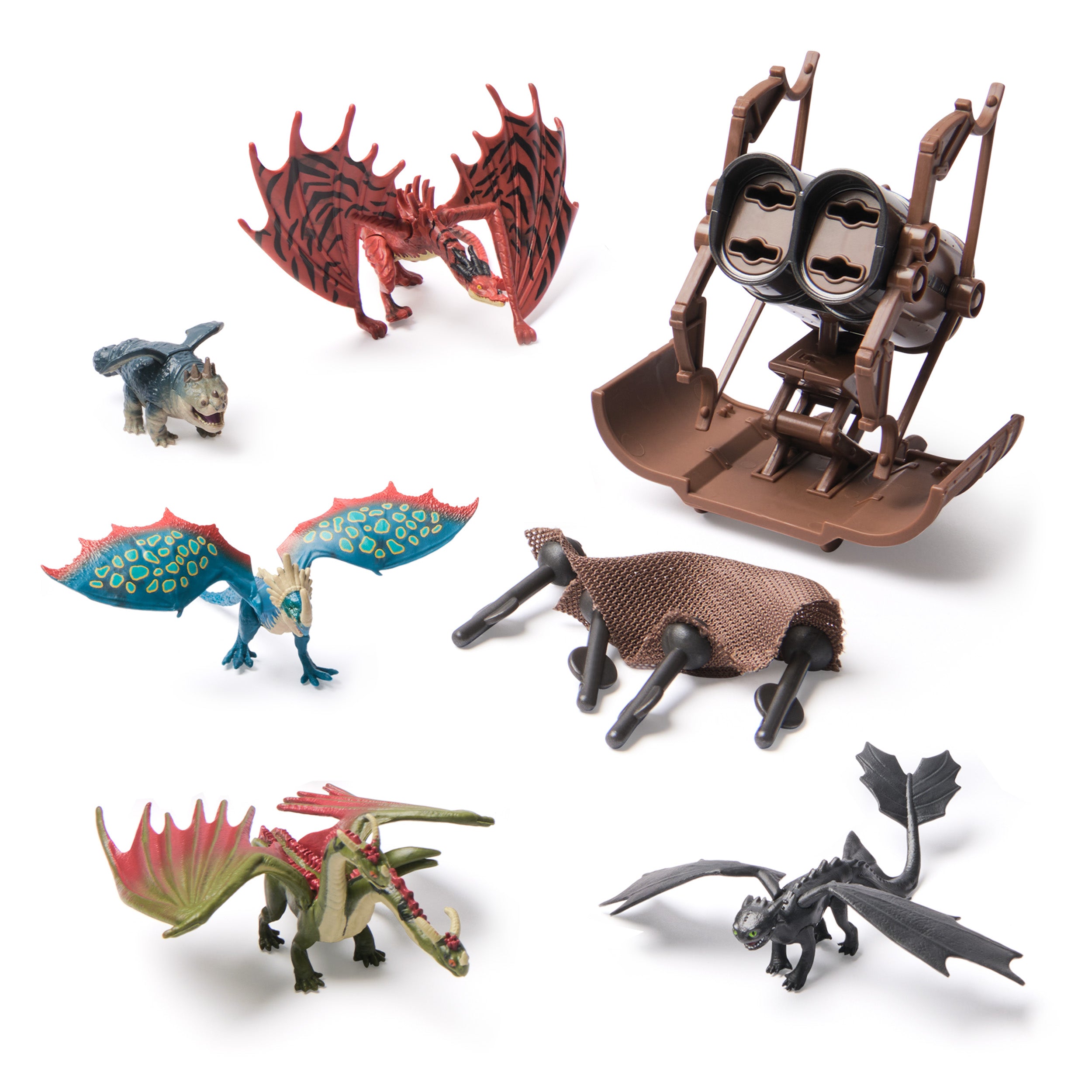 Dreamworks Dragons, 5-Pack Dragon Catcher Set with Hiccup’s Mangler Net Launcher, Kids Toys for Boys & Girls Ages 4 and up