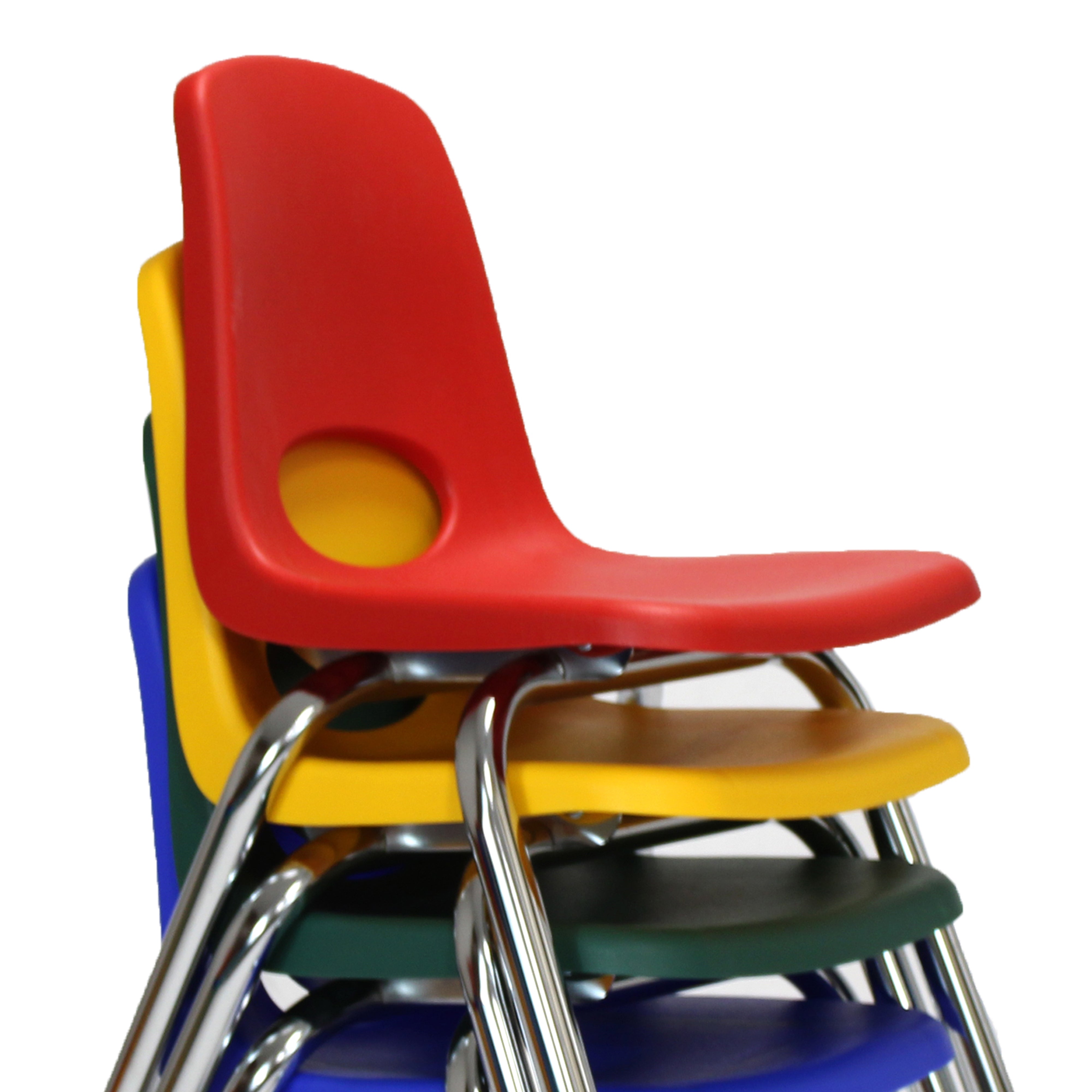 10" Stack Chair with Swivel Glides, 4-Piece - Assorted
